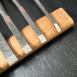 Old Stock Masayoshi Bench chisels set with wooden box 正よし 追入組鑿 桐箱付 Oirenomi