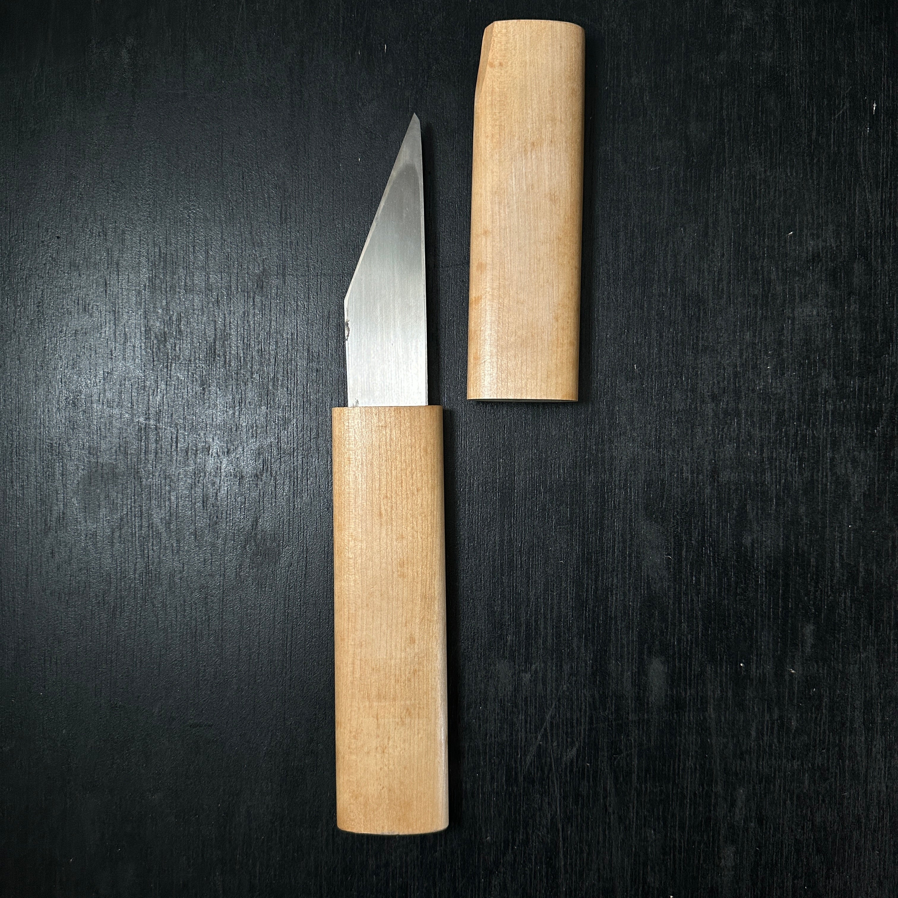 Old stock Sakamitsu 1st generation Kiridashi Kokatana with white steel  掘出し物 初代坂光作 切出小刀 右 30mm 鞘付