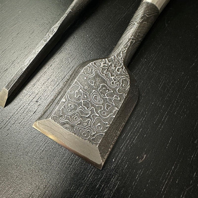 Tasai Mokume Special Bench chisels Red oak handle    田斎作 木目 追入鑿 赤樫柄