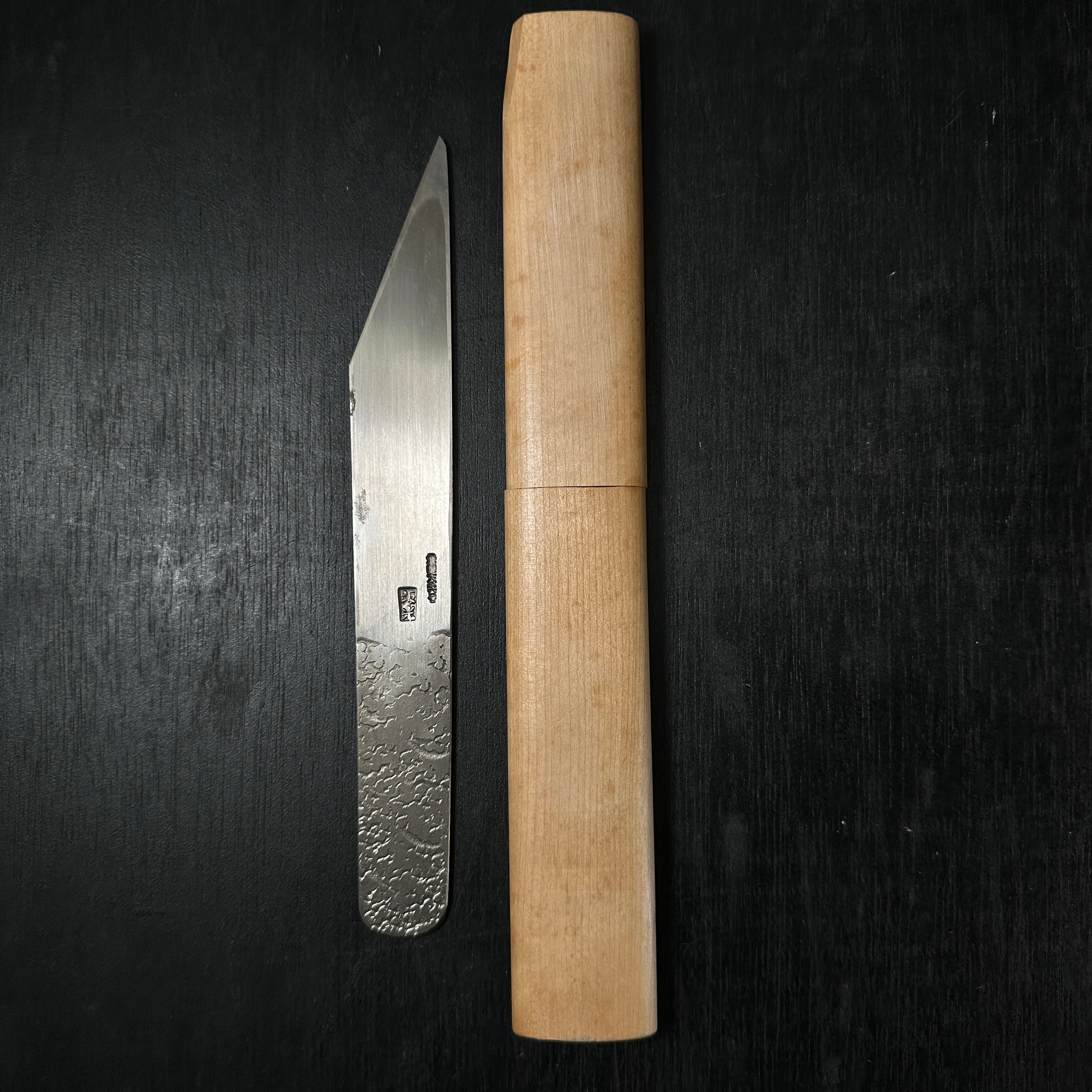 Old stock Sakamitsu 1st generation Kiridashi Kokatana with white steel  掘出し物 初代坂光作 切出小刀 右 30mm 鞘付