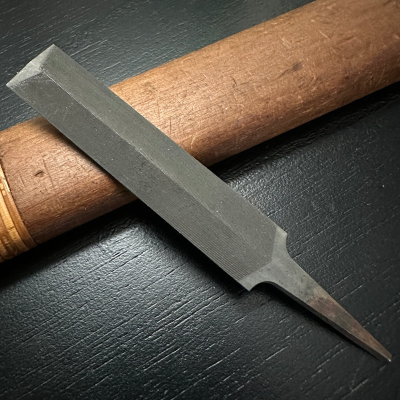 Old Stock TSUBOTAMA 75mm Single edged file for Handsaw sharpening (Surikomi-Yasuri) 掘出し物 壺玉  片刃 すり込みヤスリ 75mm