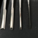 Old stock #5 Sukemaru 4th Wholesaler stamp High-Speed Steel Bench chisels set 掘出し物 四代助丸 問屋銘 ハイス鋼追入組鑿 Oirenomi