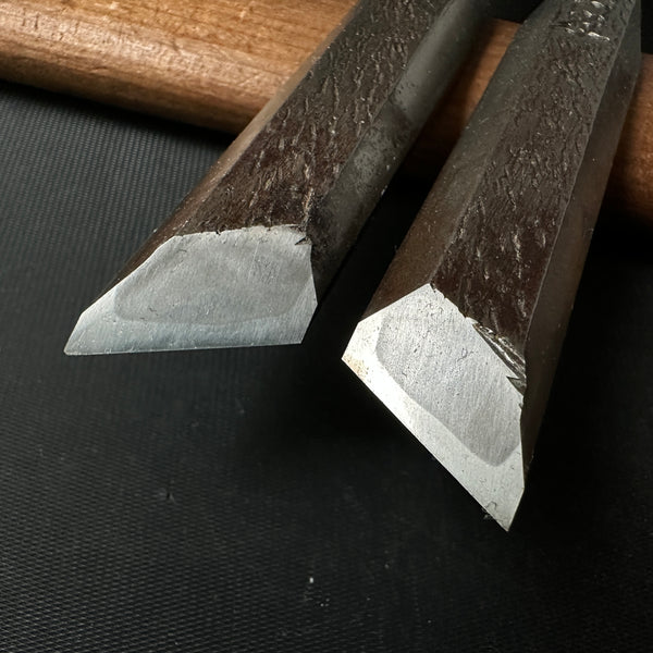 Old stock #1 Masaie Shorter Timber Oblique chisels Set 18mm _______掘出し物 正家 イスカ半叩き鑿セット 18mm