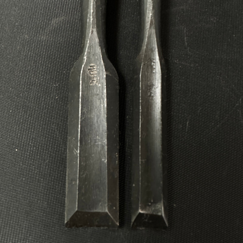 Old stock Yoshihiro Hira Sotomaru chisels with white steel 掘出し物  吉弘 平外丸鑿 白紙鋼 12,18mm