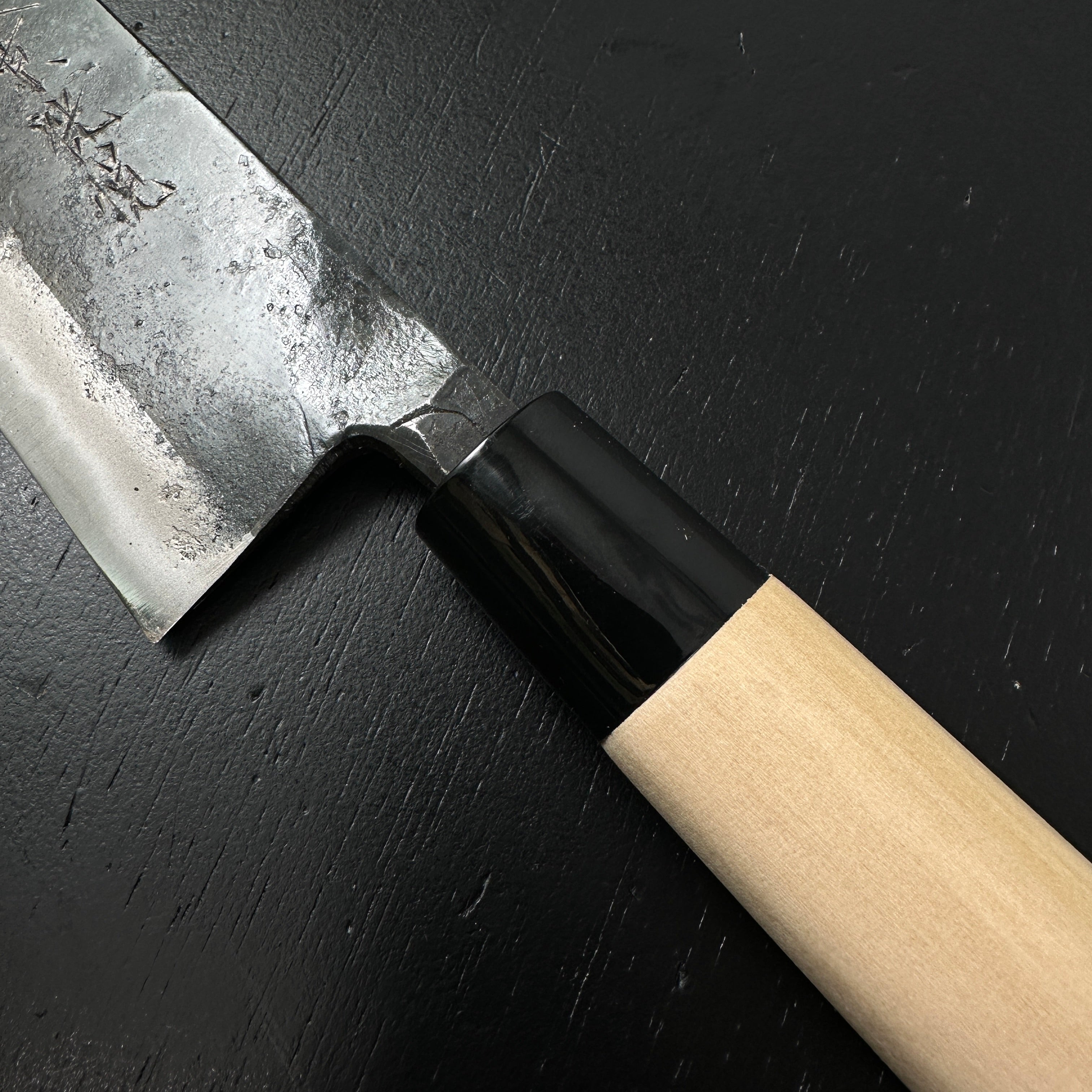 TokyoKouetsu Kurouchi Santoku Kife Blue Steel 165mm    東京侊悦 黒打 三徳包丁 165mm 青紙 P柄シノギ付