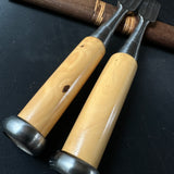 Old stock Sukehiro Bench Oblique chisels Set gumi Handle _____ 助弘 イスカ追入鑿 2本セット 21mm グミ柄