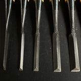 Fujihiro Dovetail chisels set by Chuutarou Imai Gumi Handle 今井忠太郎作 二治弘 鎬追入組鑿 グミ柄 桐箱付 Shinoginomi