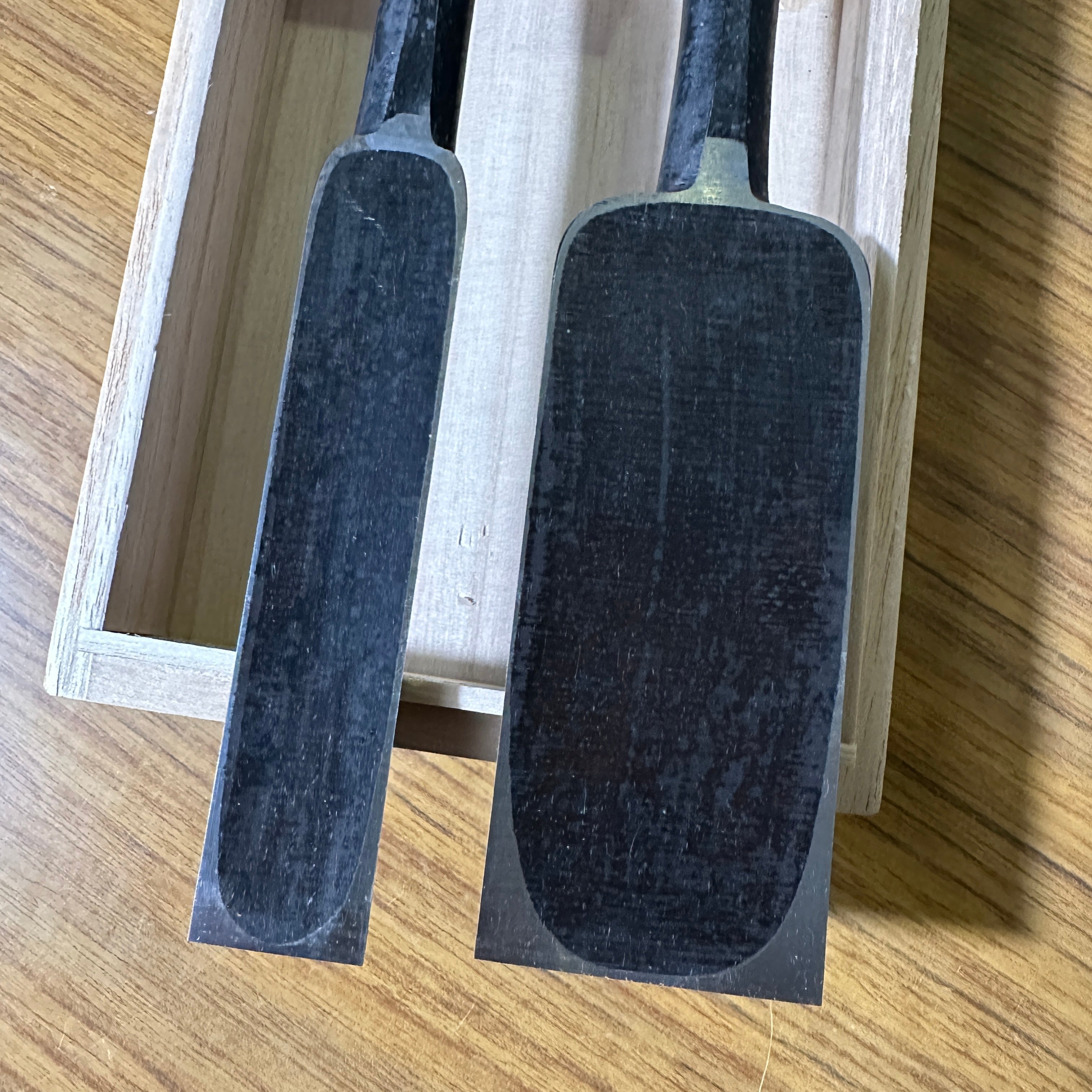 Kouetsu #1 Slick Chisels set by Takeo Nakano 中野武雄作 光悦 本突き組鑿 48mm 24mm