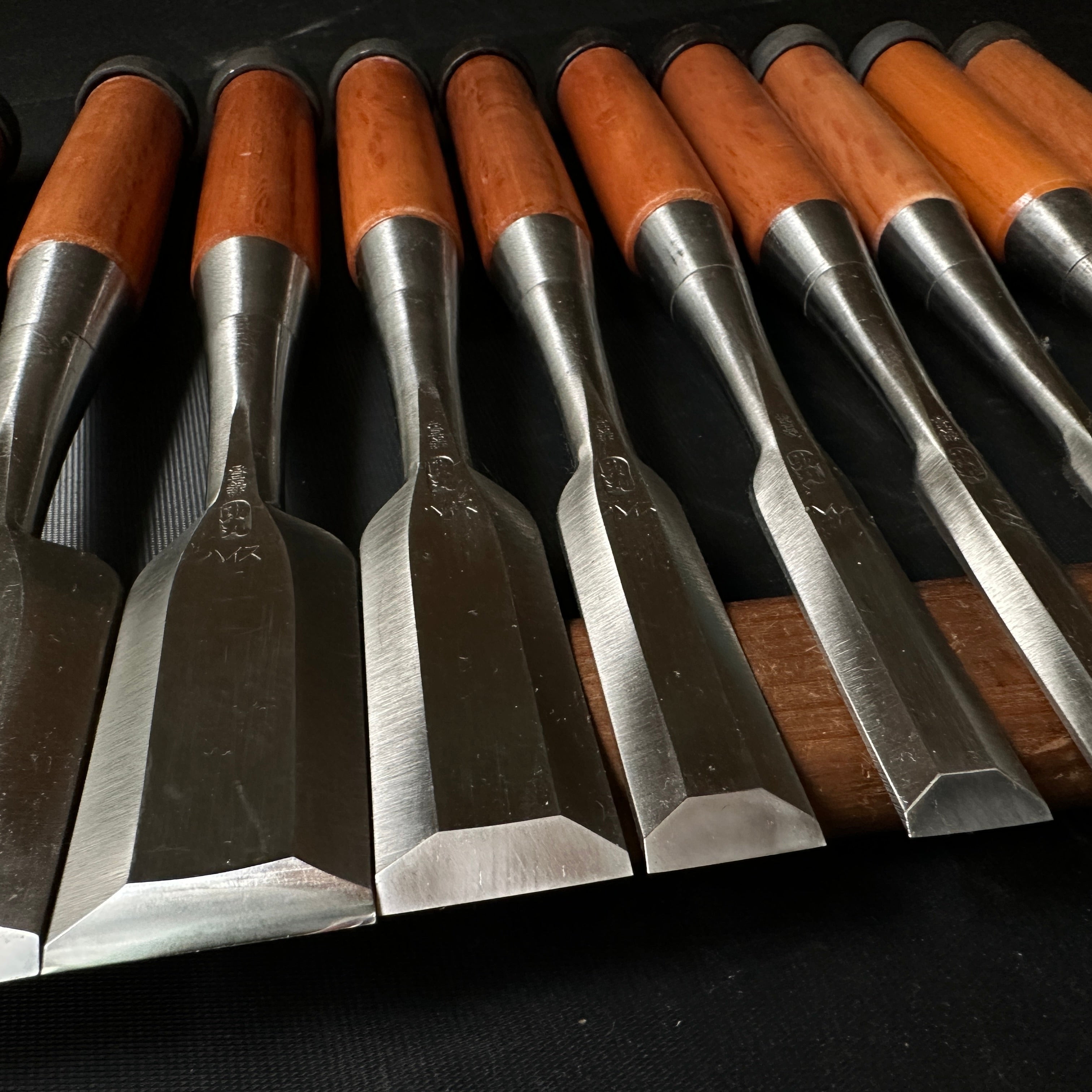 Old stock #2 Sukemaru  High-Speed Steel Bench chisels set 掘出し物 助丸 ハイス鋼追入組鑿 三つ裏 Oirenomi