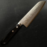 Damascus Finish Santoku Kitchen Knife 青紙鋼 墨流し 三徳包丁 180mm