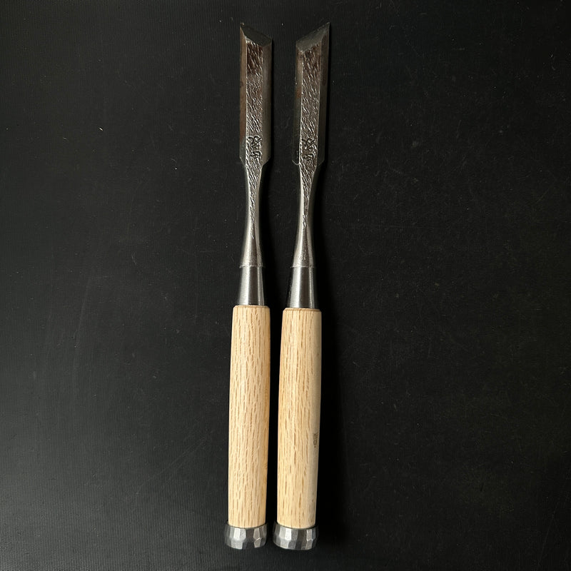 Old stock #1 Masaie Shorter Timber Oblique chisels Set 18mm _______掘出し物 正家 イスカ半叩き鑿セット 18mm