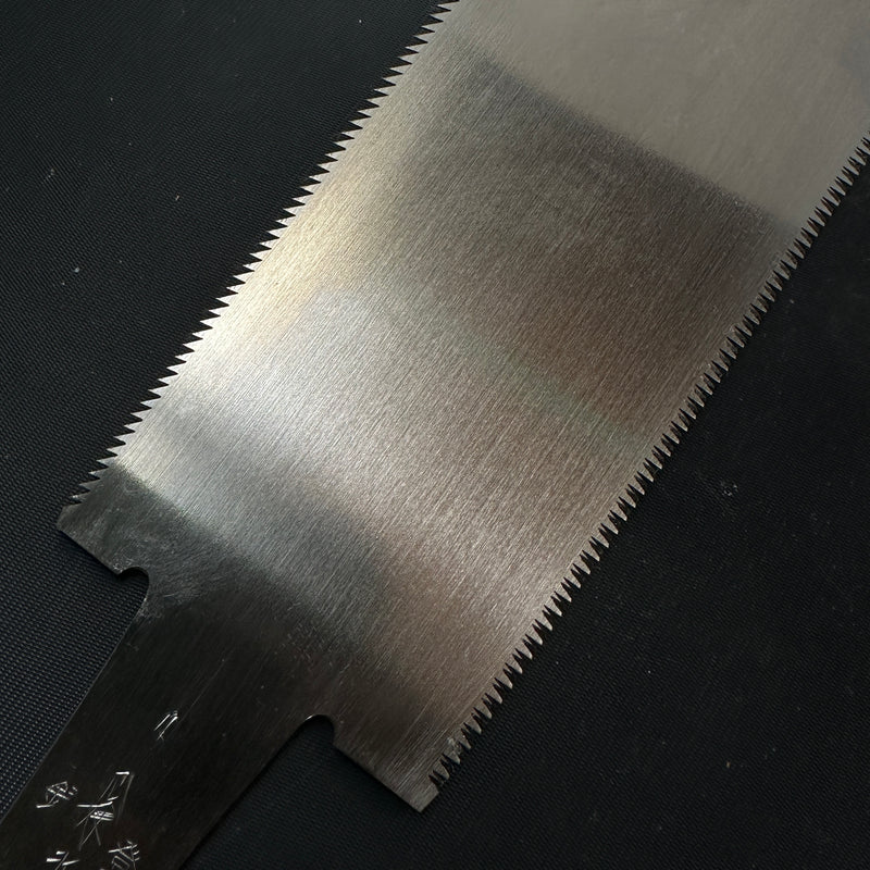 #R29 Ready to use! Old stock Double Edge Saw with Eddy Type Handles set by Kurashige 直ぐ使い 倉重栄助 目立 渦巻き柄 両刃鋸 210mm