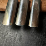 Lightly used Hidari Ichihiro Second Generation  Maru shorter Timber chisels set by Yamazaki Shouzou 山崎正三作 左市弘  丸半叩き組鑿 使用品 Used Tatakinomi