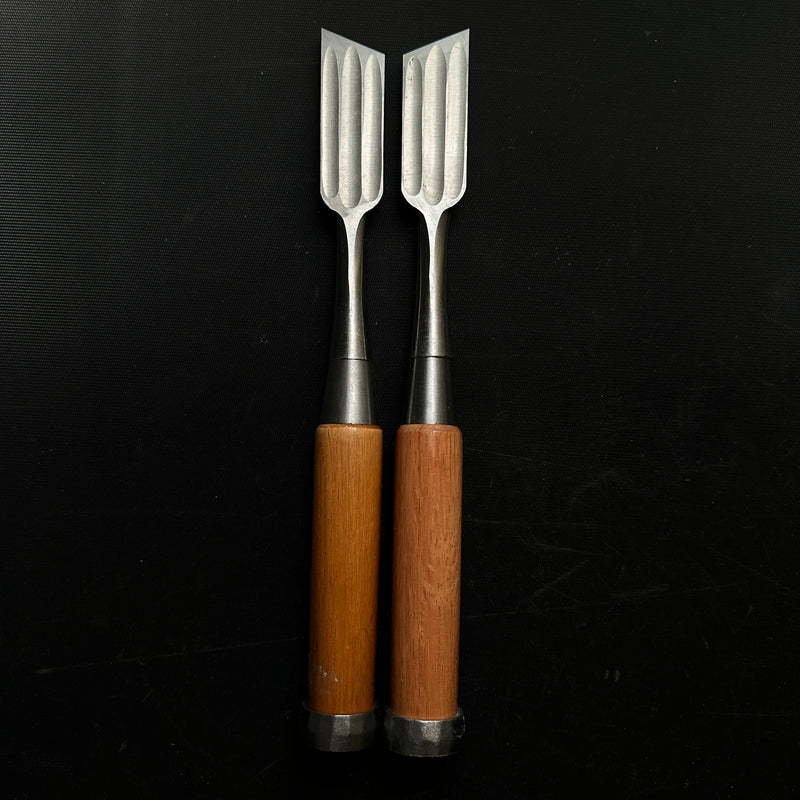 Old stock Sukehiro Bench Oblique chisels Set _____ 助弘 イスカ追入鑿 2本セット 21mm