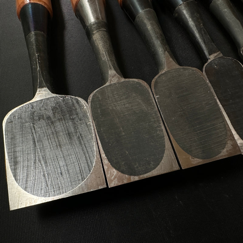 #M158  Mixed set for beginner Bench chisels set by unknown smith バラ鑿合わせ 初心者におすすめ 追入組鑿作者不明