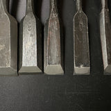 #M159  Mixed set for beginner Bench chisels set by unknown smith バラ鑿合わせ 初心者におすすめ 追入組鑿作者不明