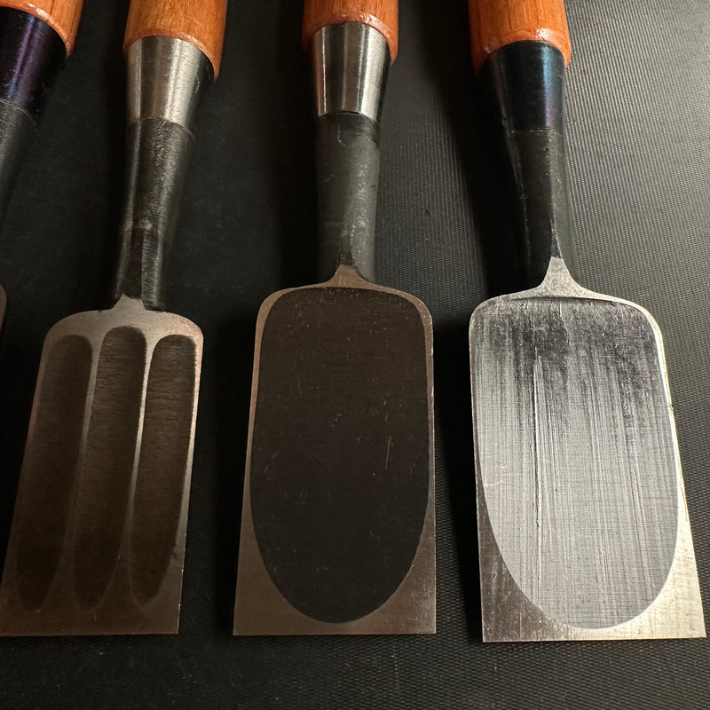 #M144 Koshihide Bench chisels set with Blue steel *** 越秀 追入組鑿 青紙鋼 Oirenomi