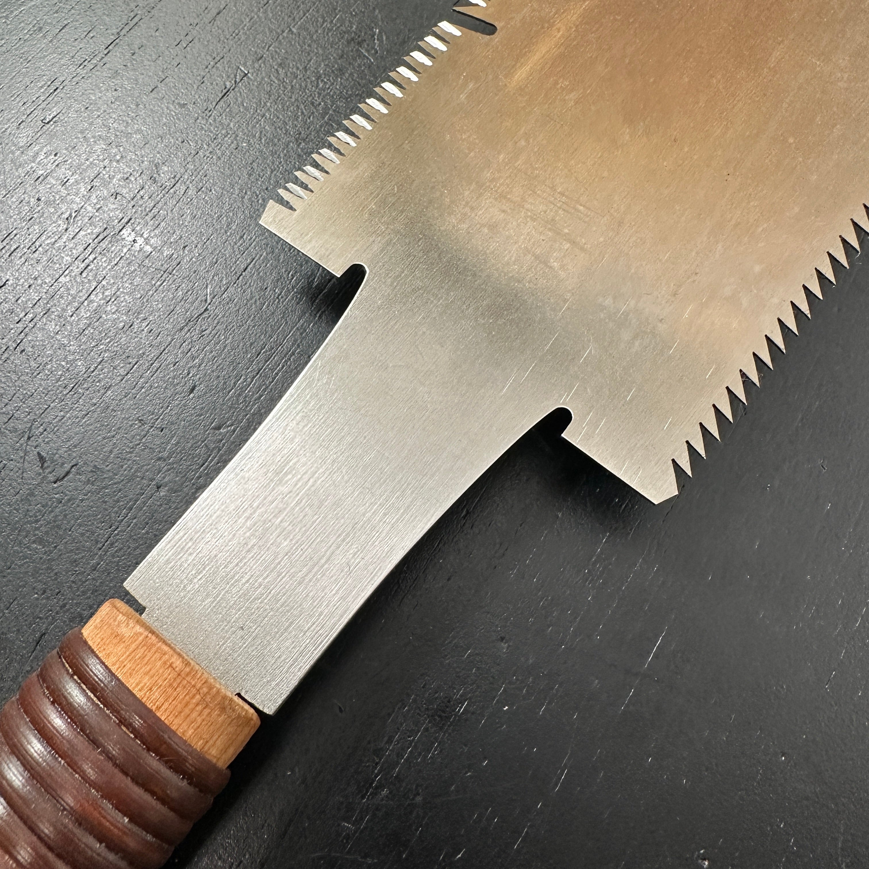 #190 Nagakatsu Double Edge Saw Eddy Type Handles set by Kurashige For Soft Wood  長勝鋸 渦巻き柄 両刃鋸 針葉材用 265mm