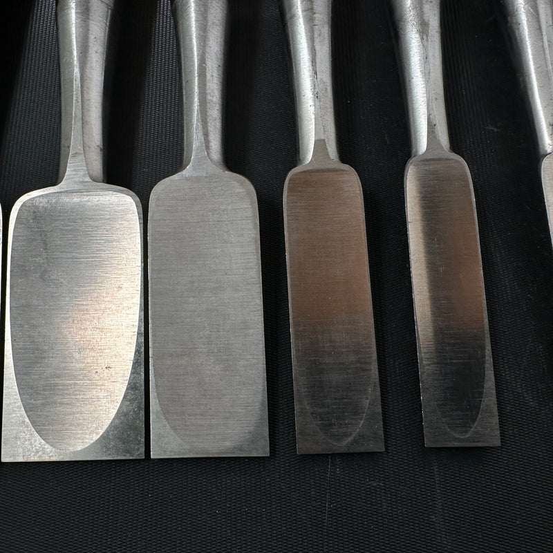 Old stock #5 Sukemaru 4th Wholesaler stamp High-Speed Steel Bench chisels set 掘出し物 四代助丸 問屋銘 ハイス鋼追入組鑿 Oirenomi