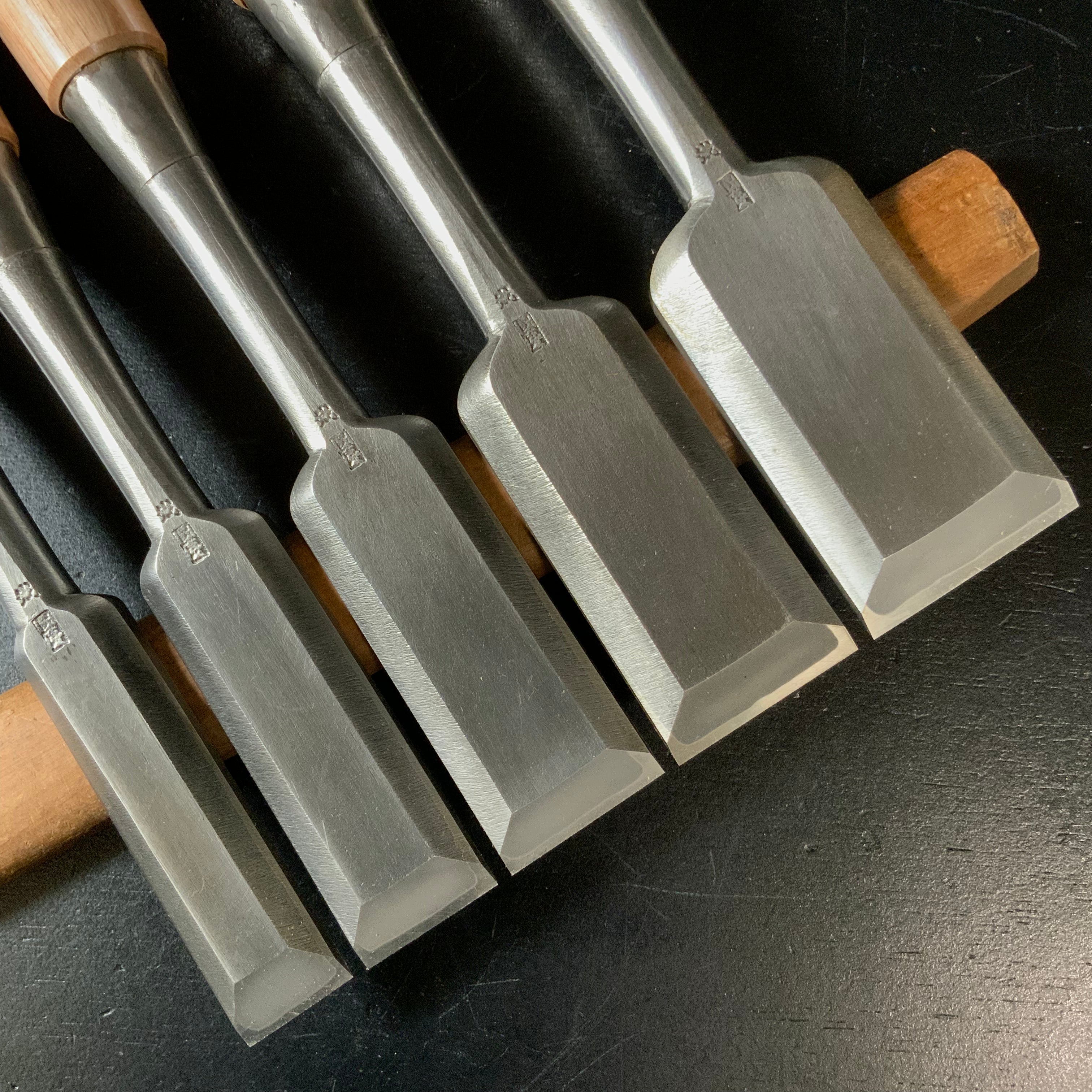 Old Srtock Kunikei 3rd Timber chisels set by Ikeda Yoshiro 池田慶郎氏 三代目国慶作 総磨鑢仕上 叩き組鑿 Tatakinomi