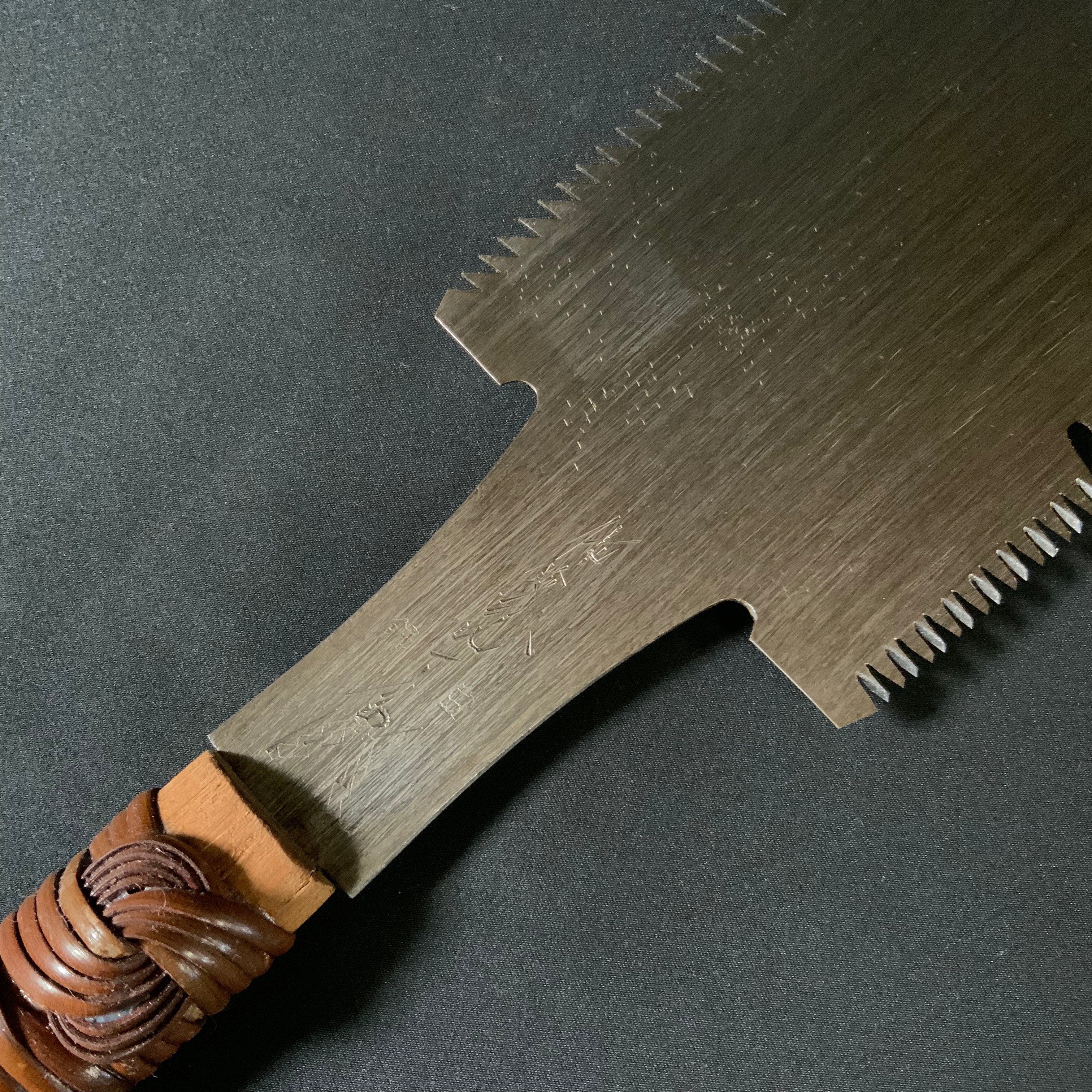 #206  Nagakatsu Double Edge Saw Eddy Type Handles set by Kurashige For Soft Wood 長勝鋸 渦巻き柄 両刃鋸 300mm