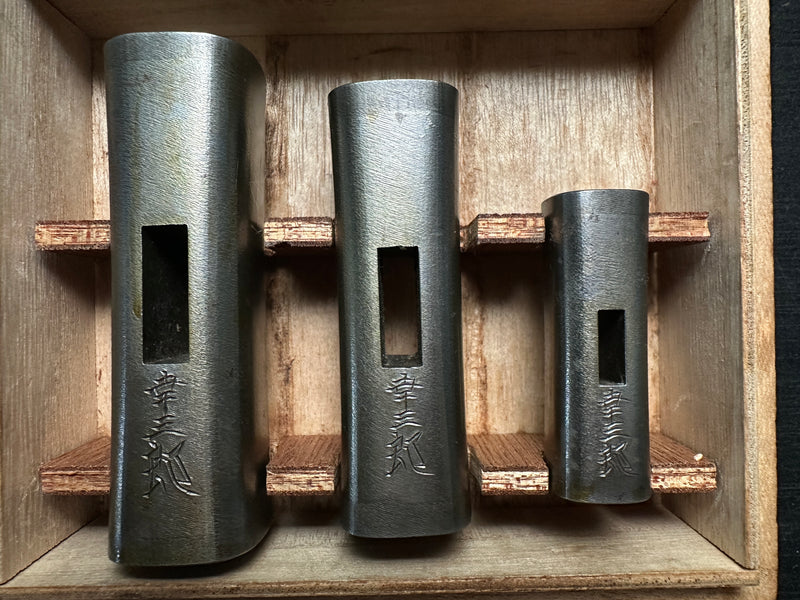 Old stock Kouzaburou Pasting steel Square Hammers set  長谷川幸三郎氏  四角玄翁 鋼付  30匁 60匁 100匁 セット