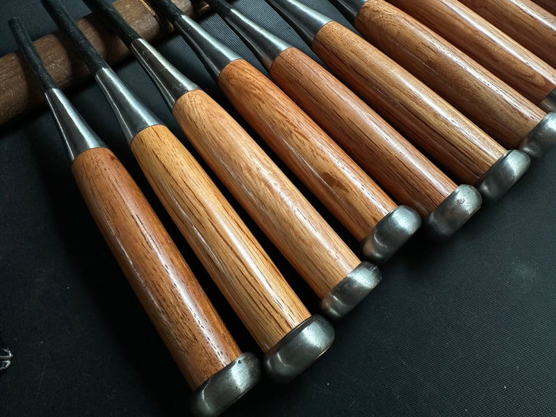 Old Stock Carving chisels set by Blue steel 掘出し物 彫刻組鑿 青紙鋼 10本組 – YAMASUKE  KurashigeTools