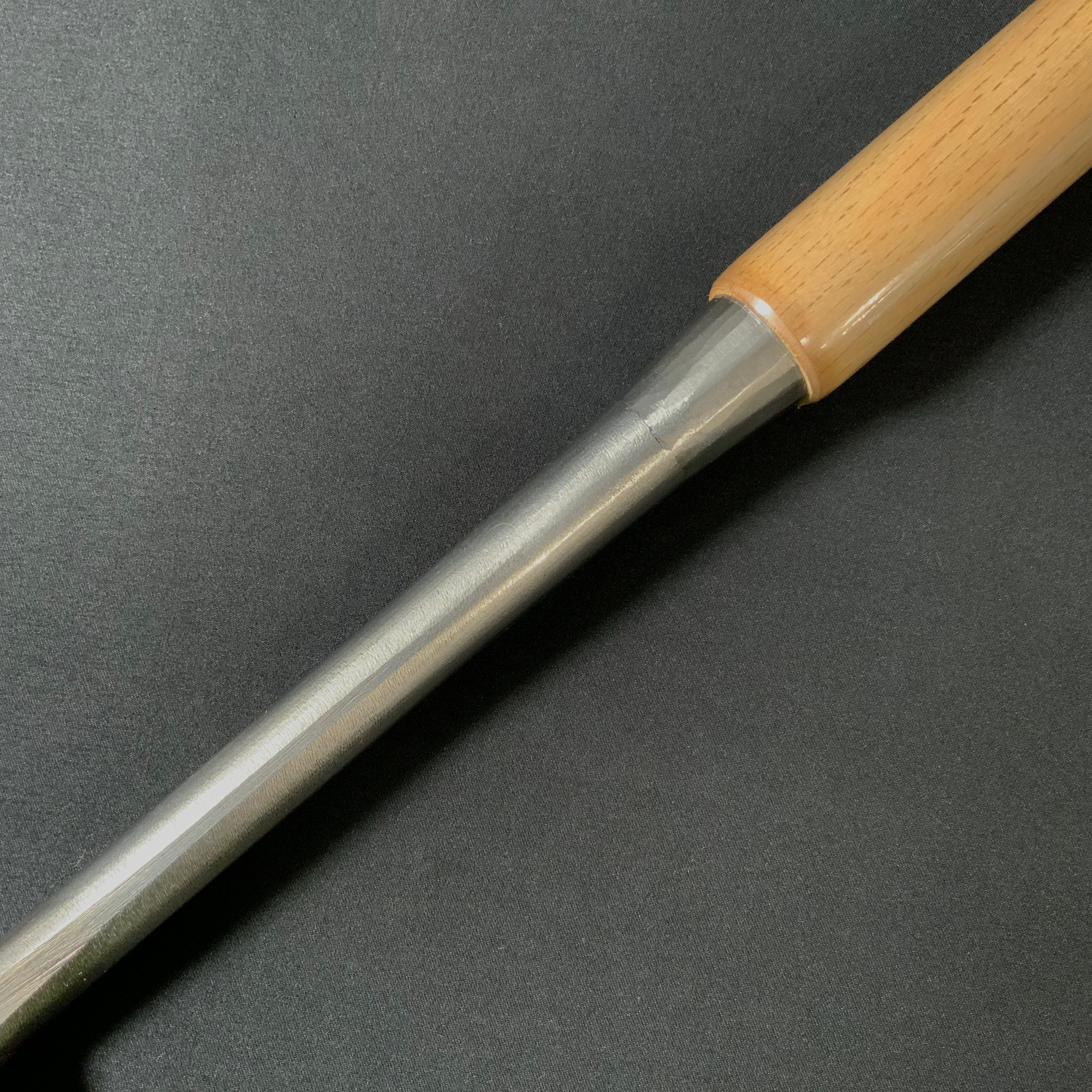 MeiTasai Special Dovetail Bench (Hontsuki) chisels with white oak handle   明田斎作 鎬本突き鑿 磨き 白樫柄 42mm