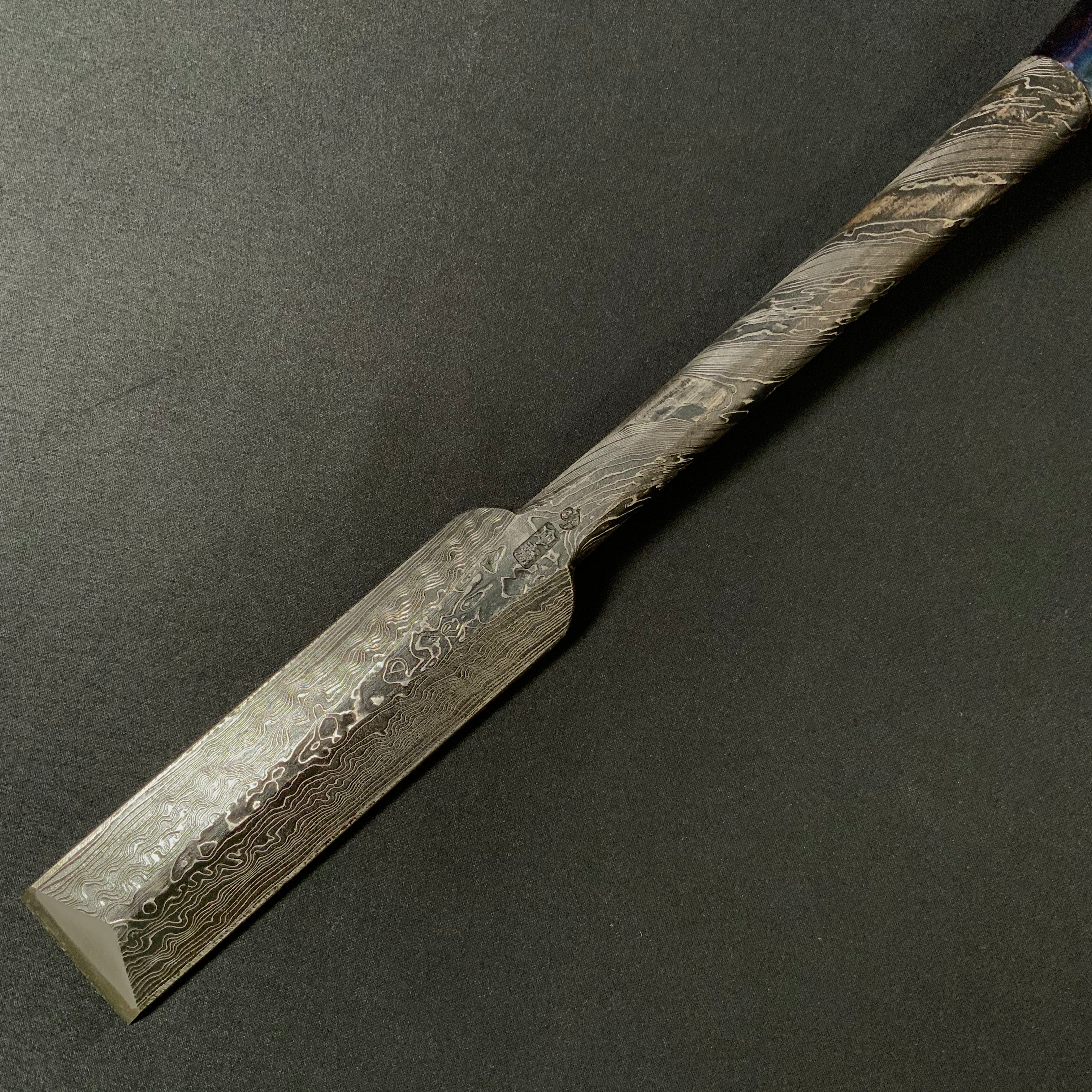 Tasai Mokume Special Dovetail Bench (Hontsuki) chisels with Cassia siamea handle   田斎作 木目 鎬本突き鑿 鉄刀木柄 36mm