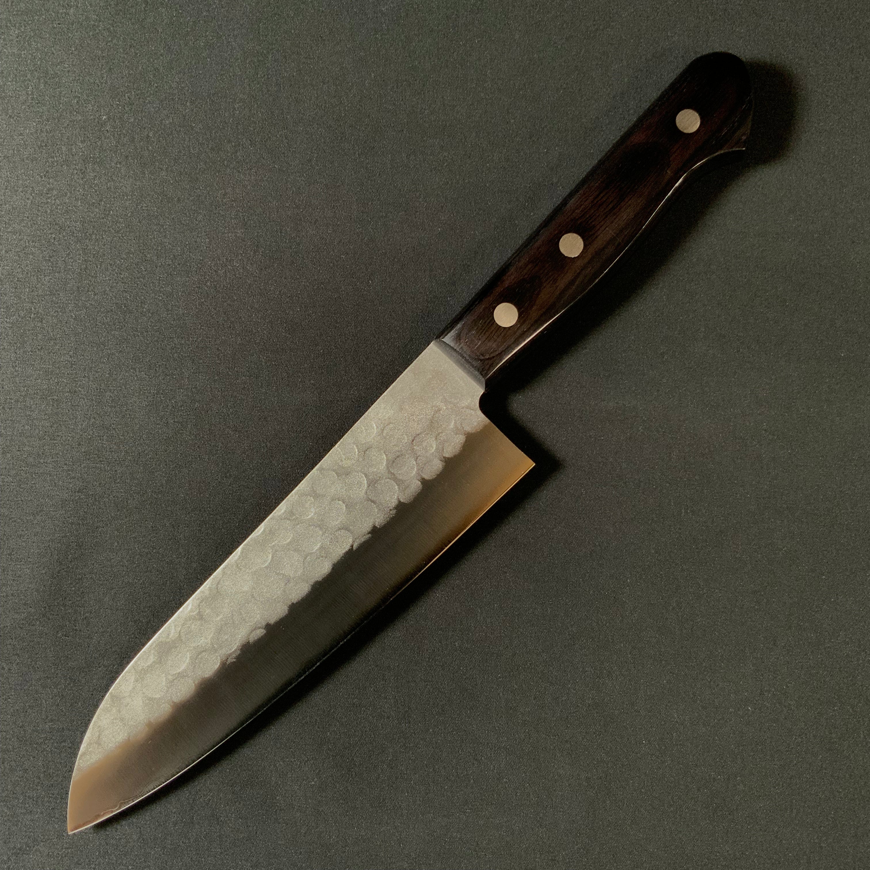 Kouetsu Tsuchime Finish Santoku with Blue steel 東京侊悦 槌目 青紙鋼 三徳包丁  170mm