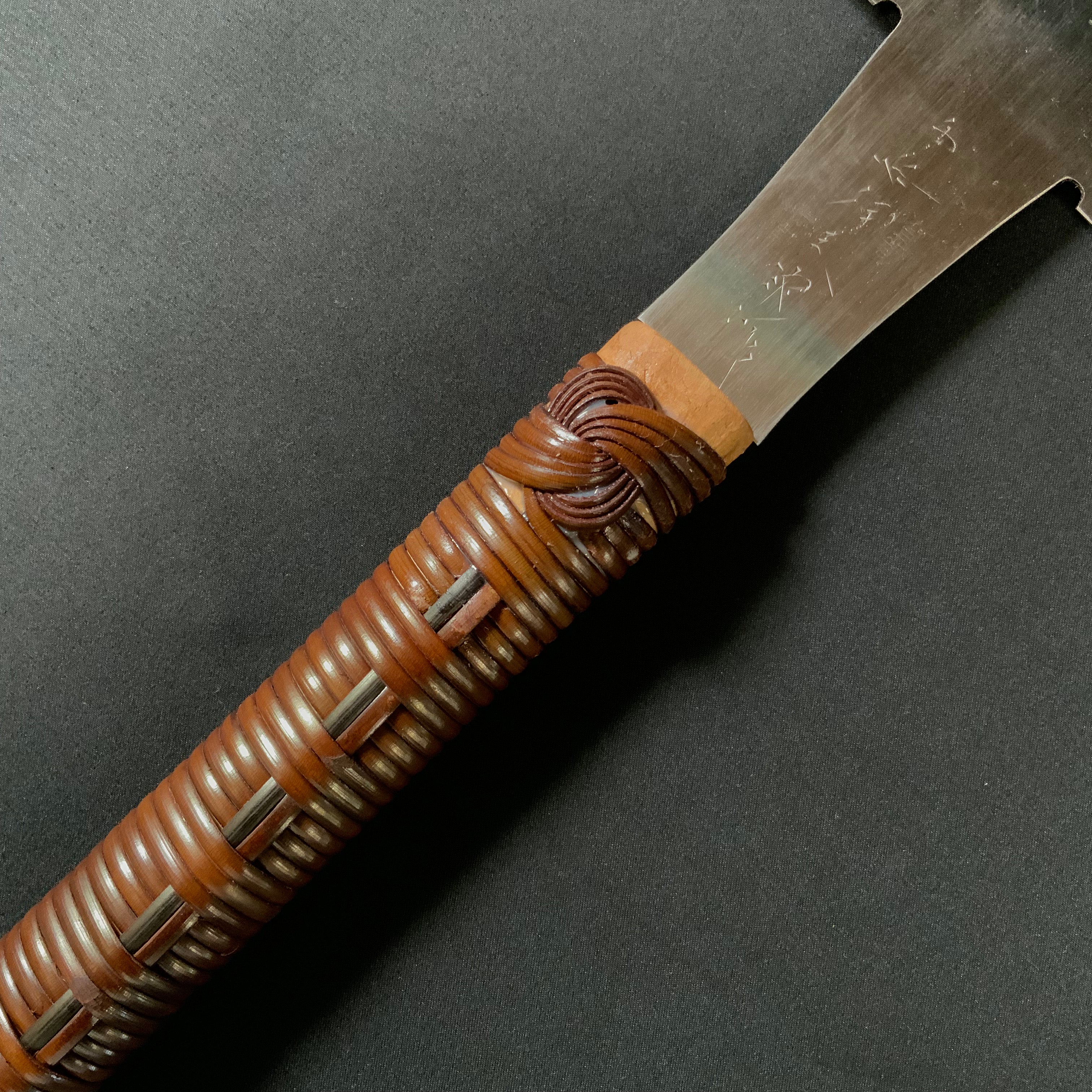 #217  Nagakatsu Double Edge Saw Eddy Type Handles set by Kurashige For Soft Wood 渦巻き柄 両刃鋸 280mm 針葉材用