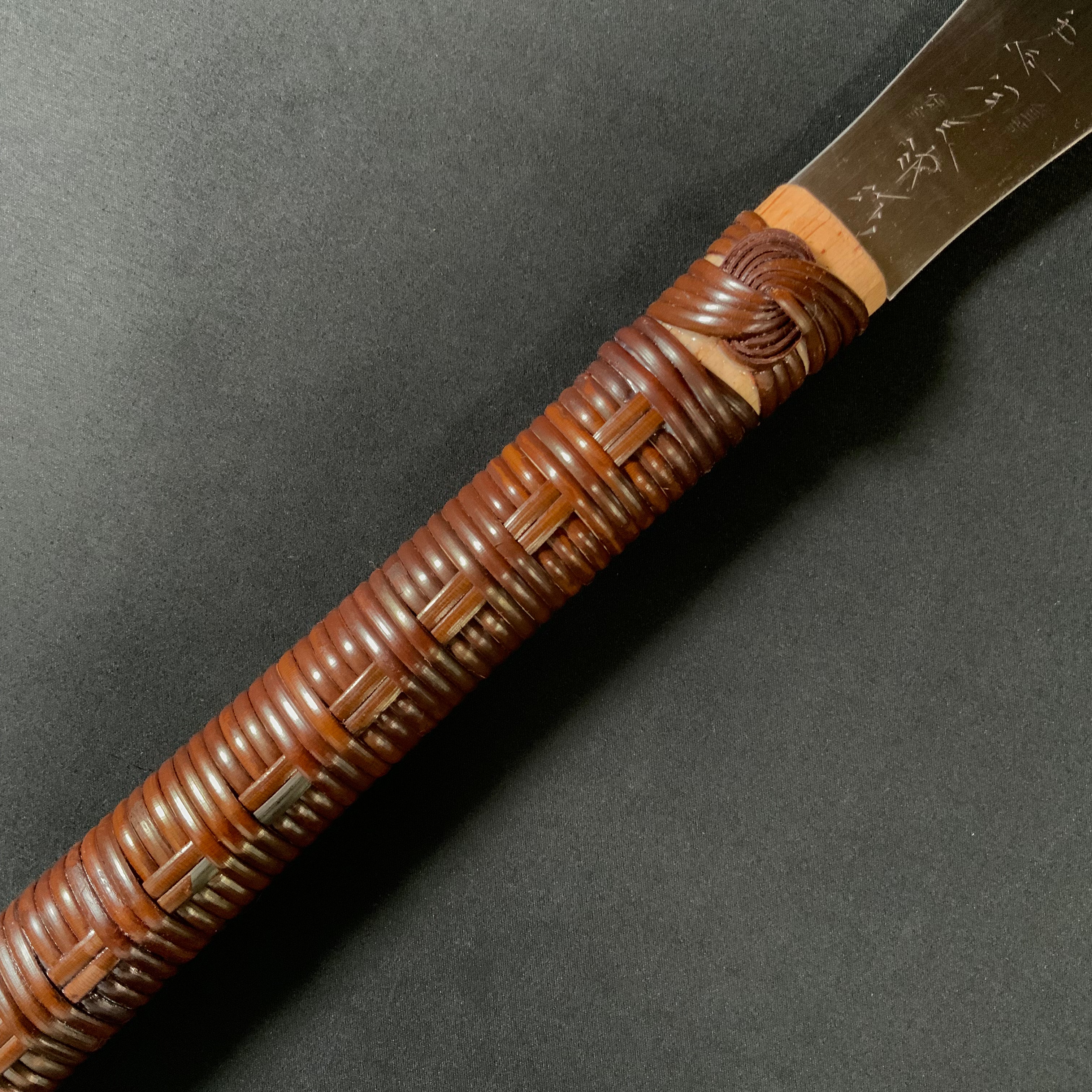 #218  Nagakatsu Double Edge Saw Eddy Type Handles set by Kurashige For Soft Wood 渦巻き柄 両刃鋸 280mm 針葉材用