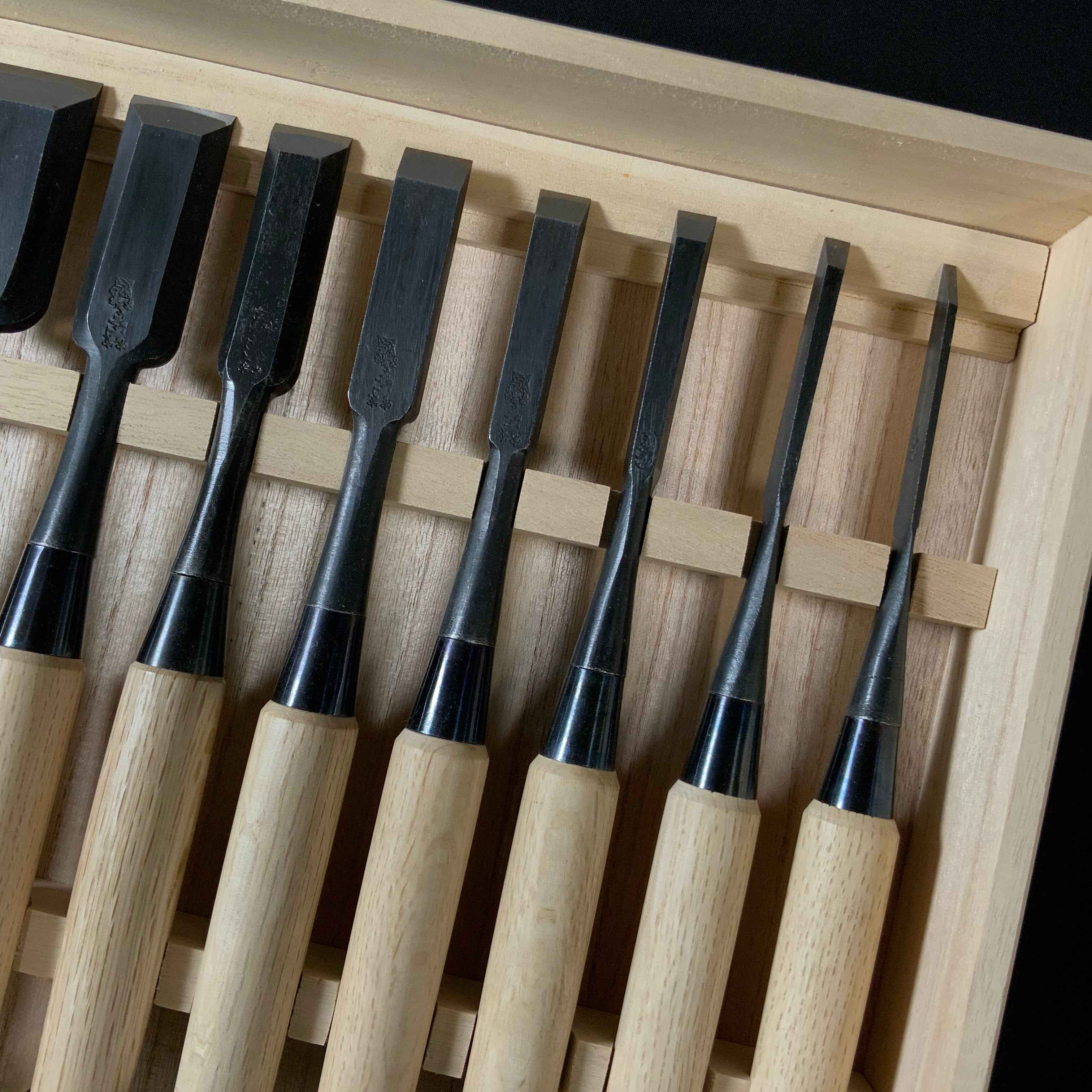 #2 Ouchi Bench chisels set by Ouchi 4th generation 四代目大内俊明作 宗家大内 追入組鑿 桐箱付 Oirenomi