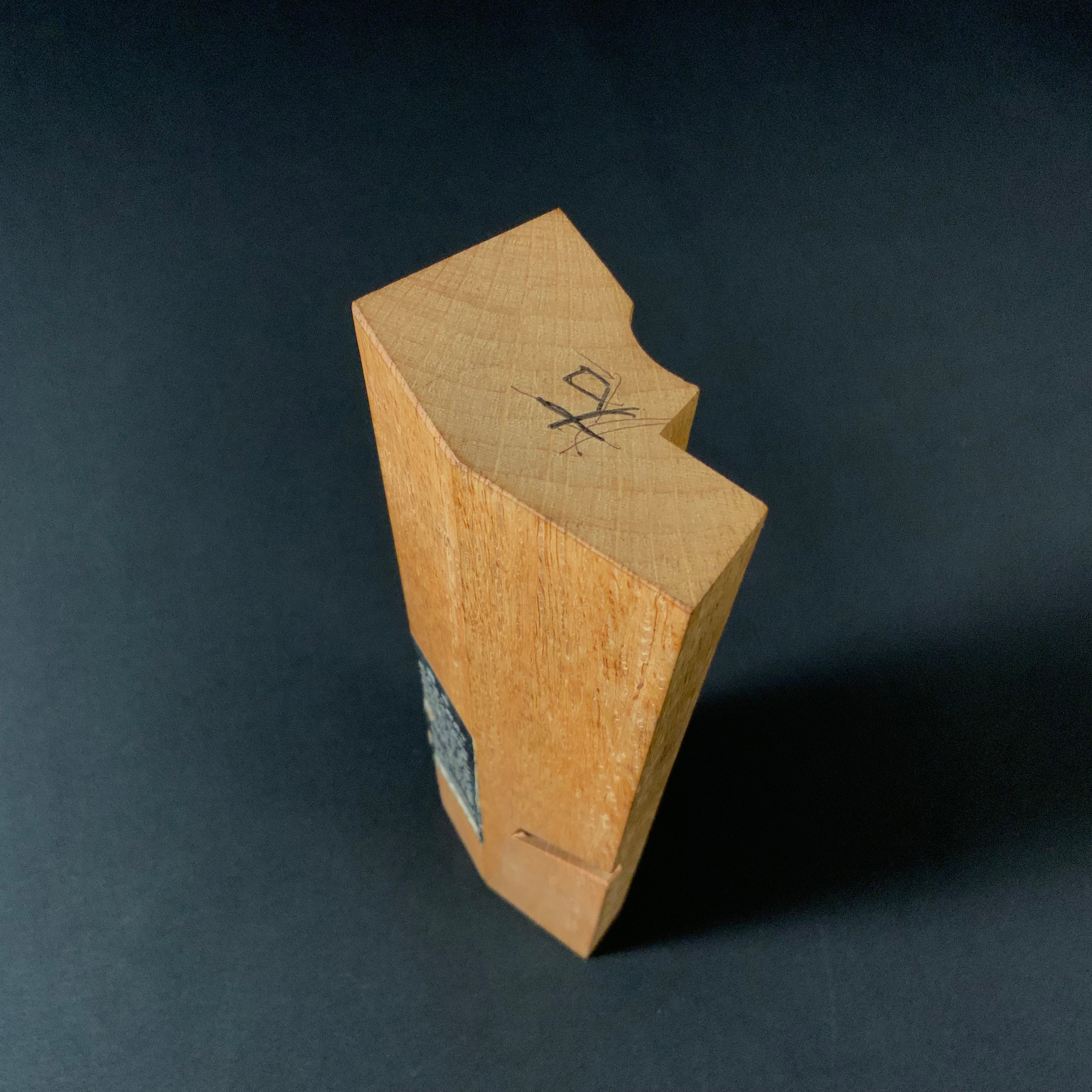 #11 Old stock Side Rabbet Plane with blue steel  掘出し物  小かし 脇取鉋 赤樫台 Wakitori kanna