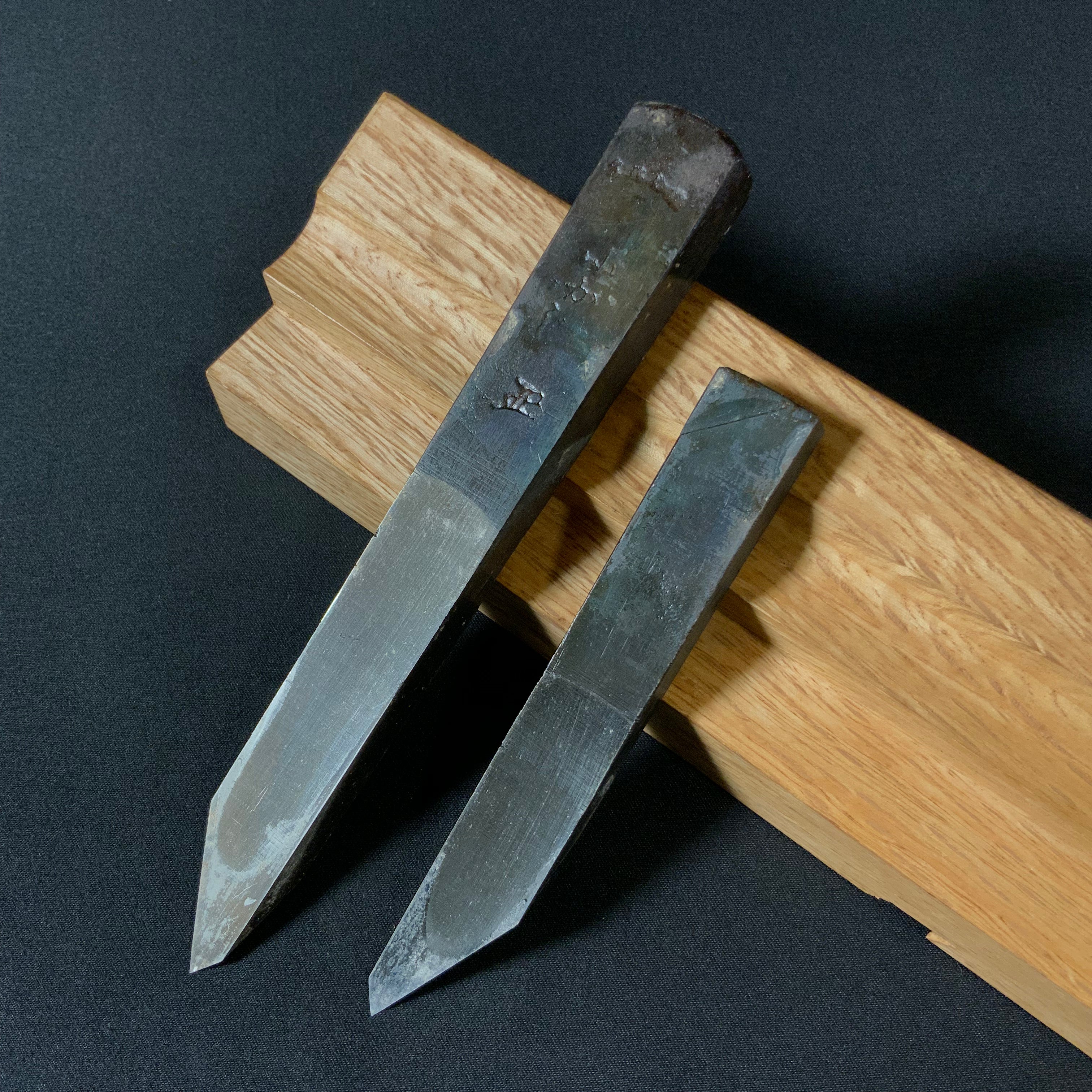 #11 Old stock Side Rabbet Plane with blue steel  掘出し物  小かし 脇取鉋 赤樫台 Wakitori kanna
