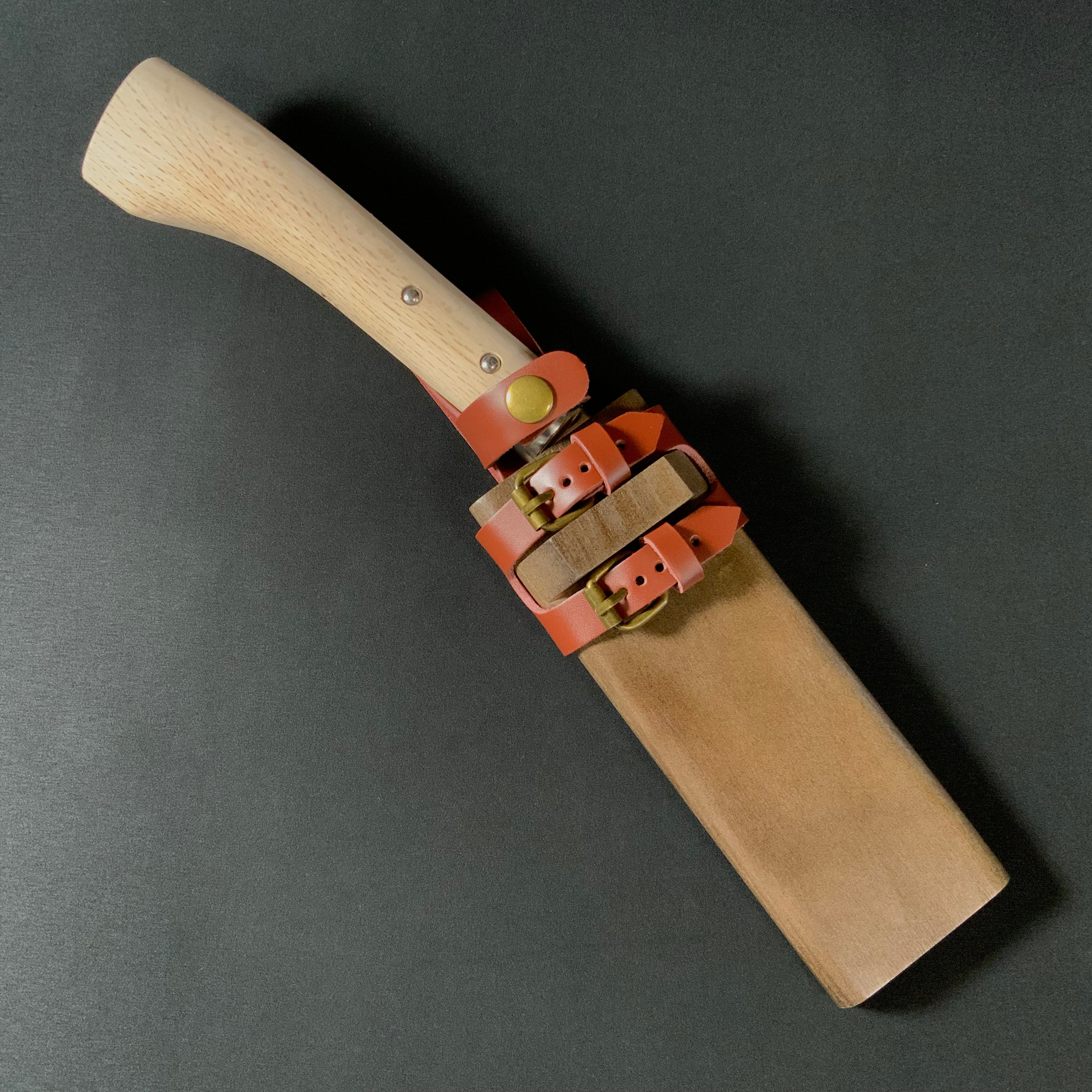 味方屋作 鉈 片刃 磨き仕上げ 右 165mm  Ajikataya Single edged Nata by HinoUra Tsukasa Right hand