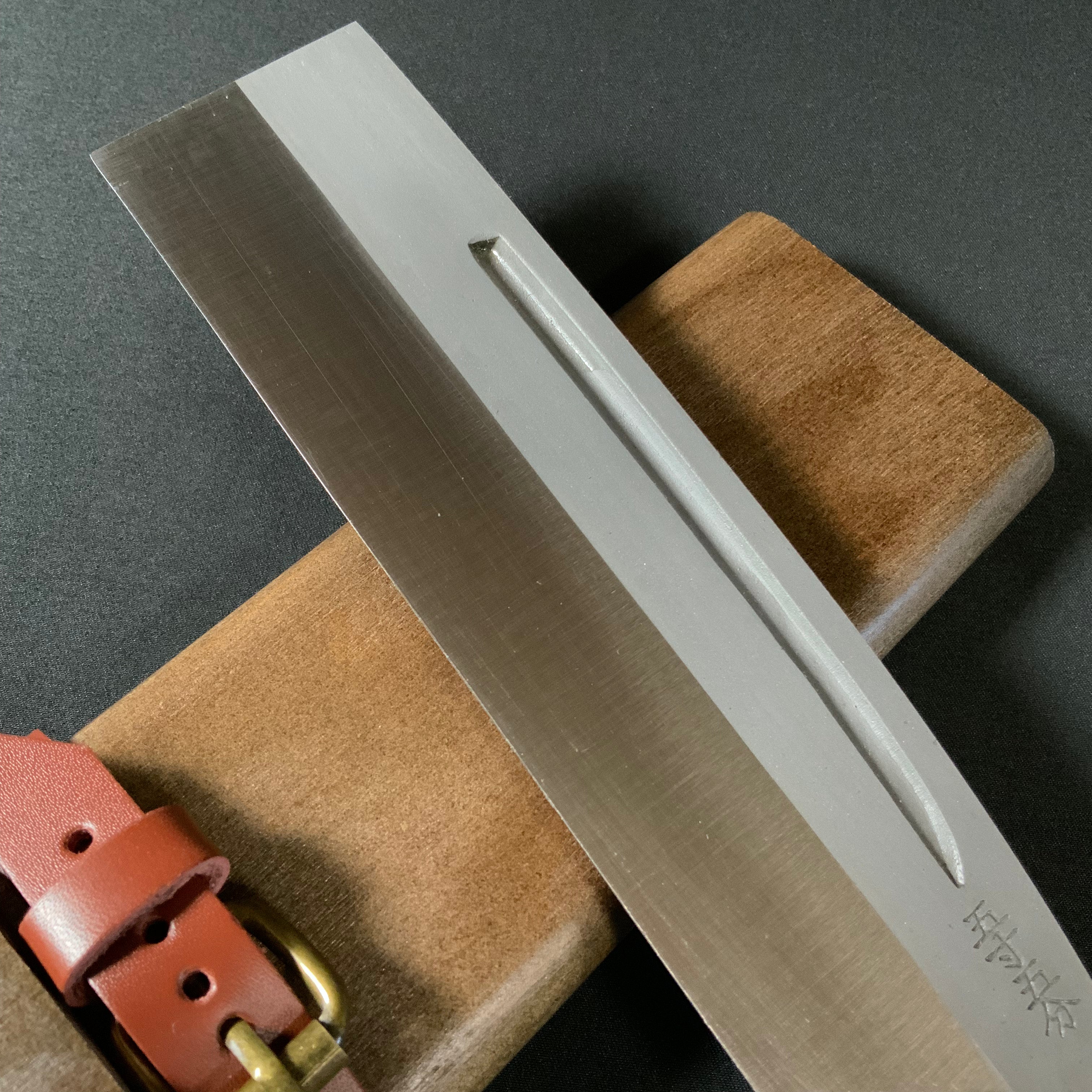 味方屋作 鉈 片刃 磨き仕上げ 右 165mm  Ajikataya Single edged Nata by HinoUra Tsukasa Right hand