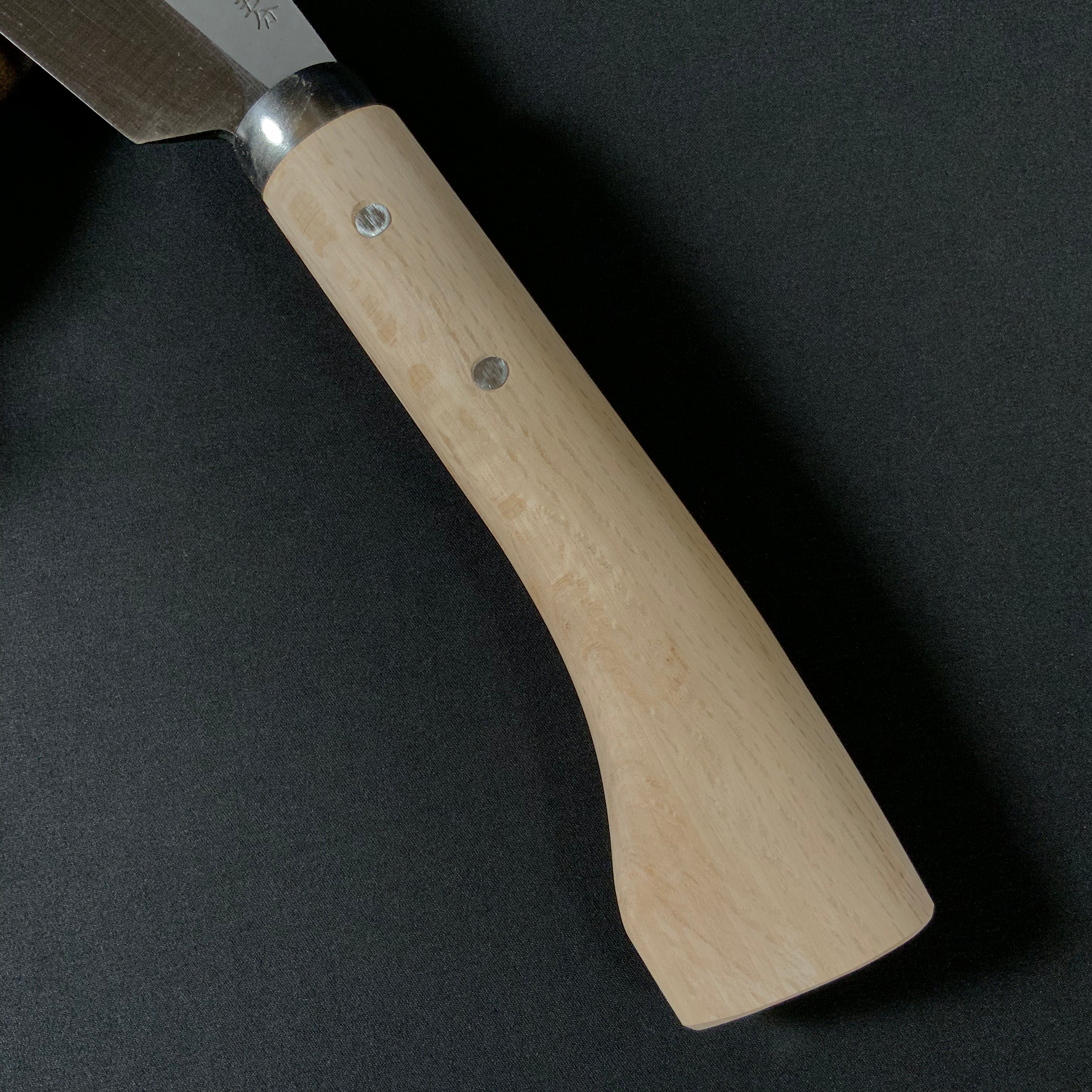 味方屋作 鉈 片刃 磨き仕上げ 右 165mm  Ajikataya Single edged Nata by HinoUra Tsukasa Right hand