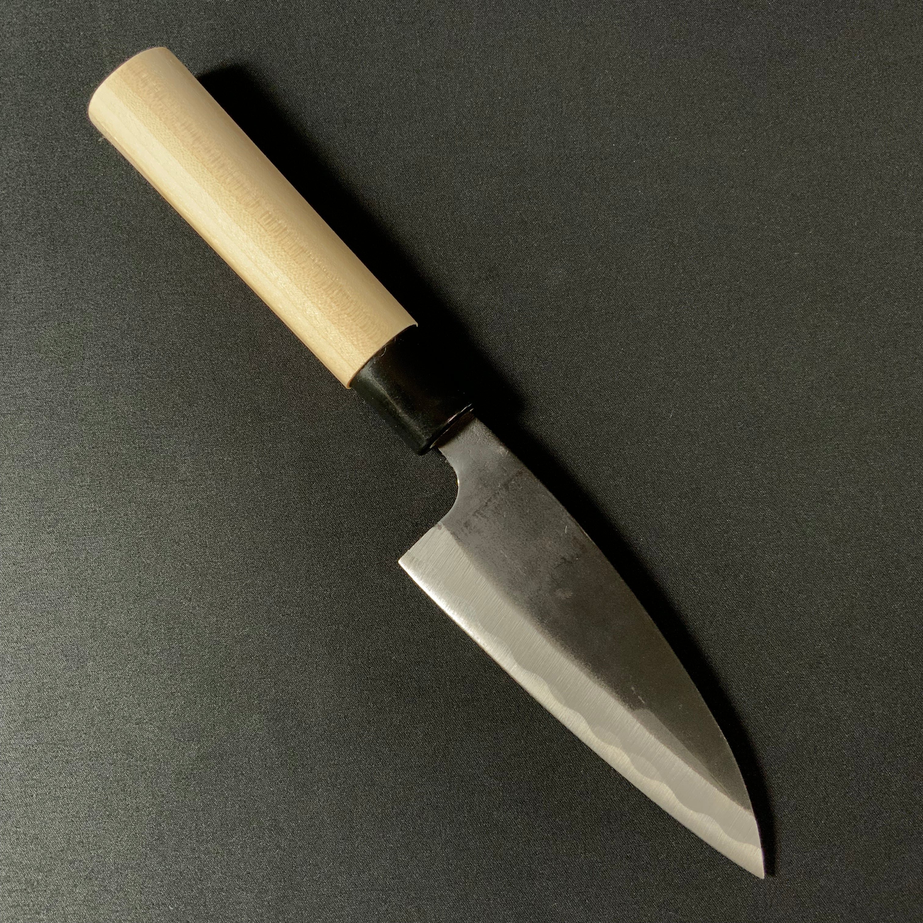 Norimasa Black-forged true laminated blade with oak handle     則正  黒打本割込 樫柄付 105mm