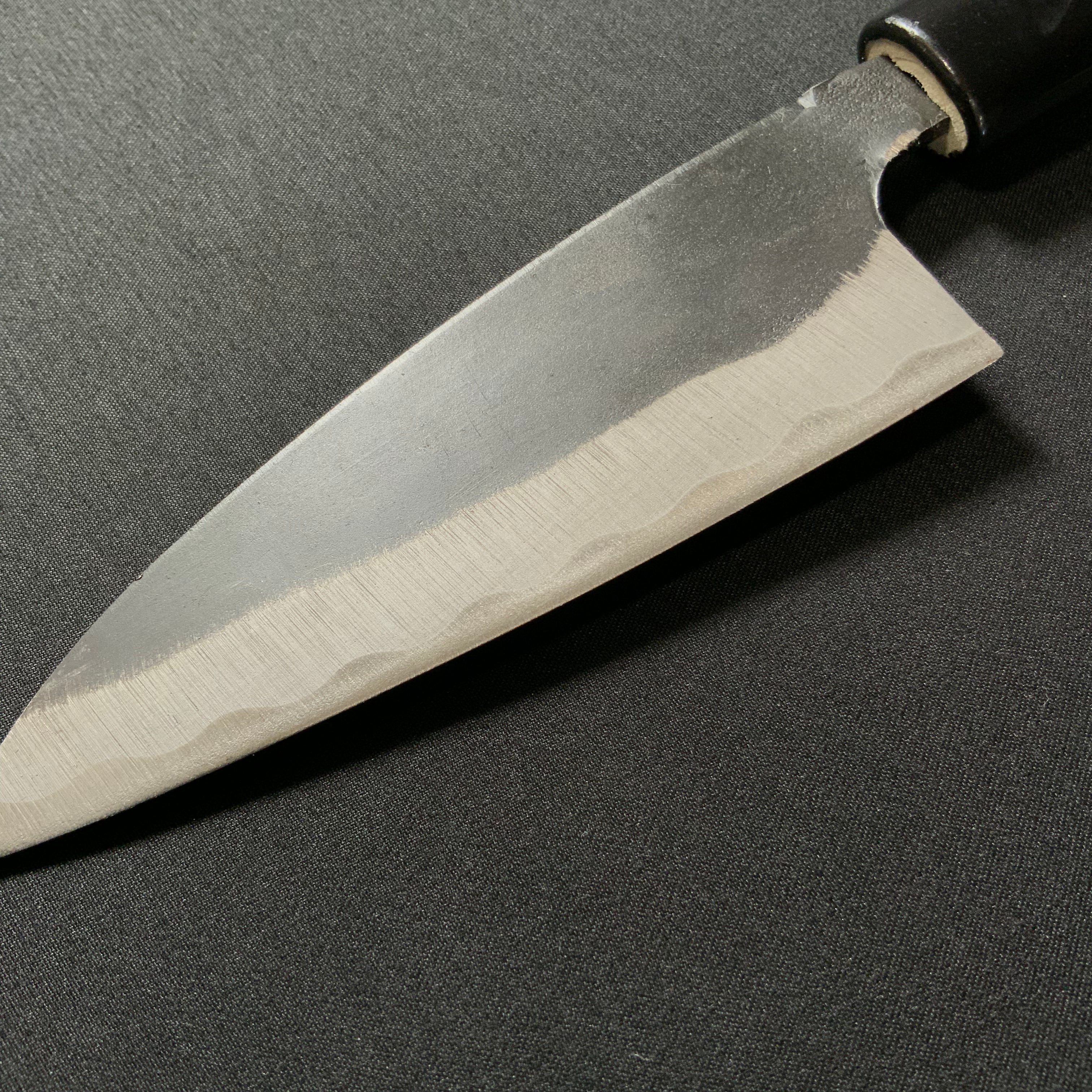 Norimasa Black-forged true laminated blade with oak handle     則正  黒打本割込 樫柄付 105mm