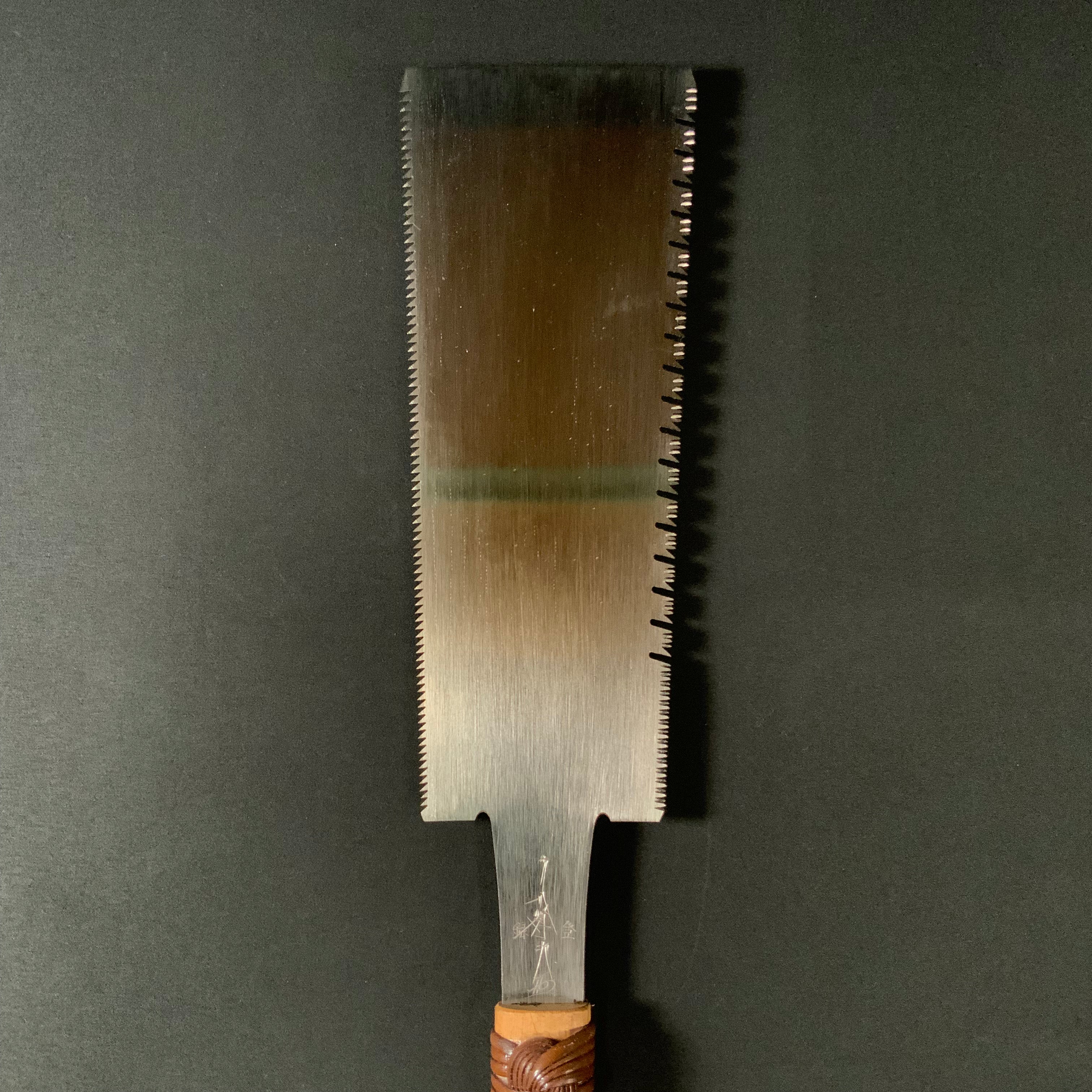 #232  Nagakatsu Double Edge Saw Eddy Type Handles set by Kurashige For Soft Wood 長勝鋸 渦巻き柄 両刃鋸 240mm