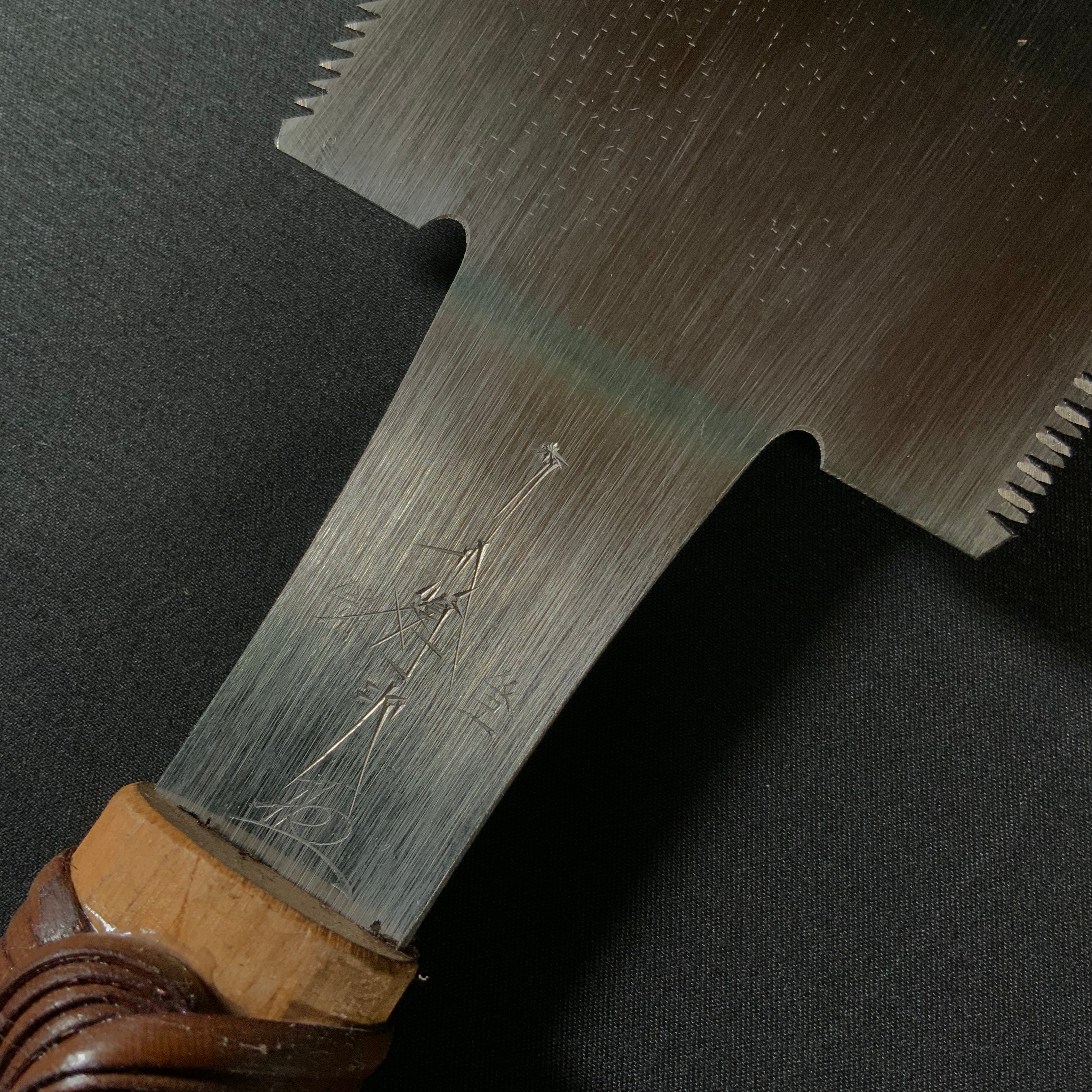 #232  Nagakatsu Double Edge Saw Eddy Type Handles set by Kurashige For Soft Wood 長勝鋸 渦巻き柄 両刃鋸 240mm