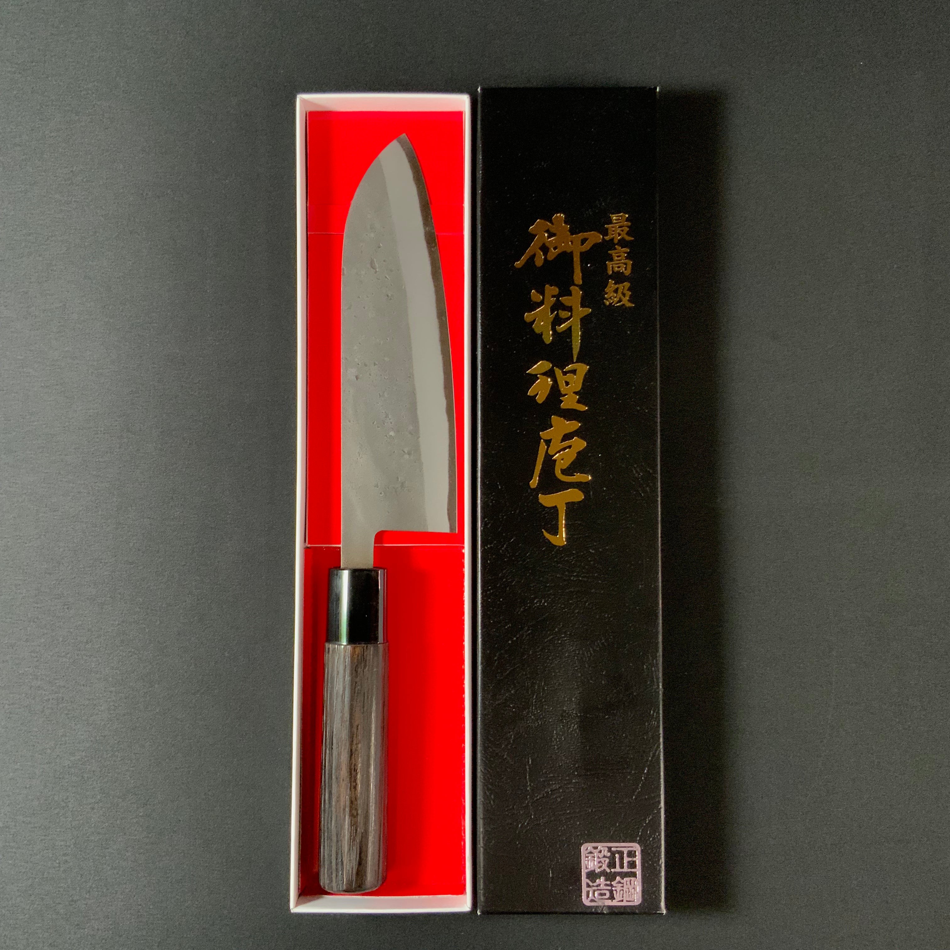 梨地 三徳包丁 青紙付 165mm   Santoku Bocho with blue steel