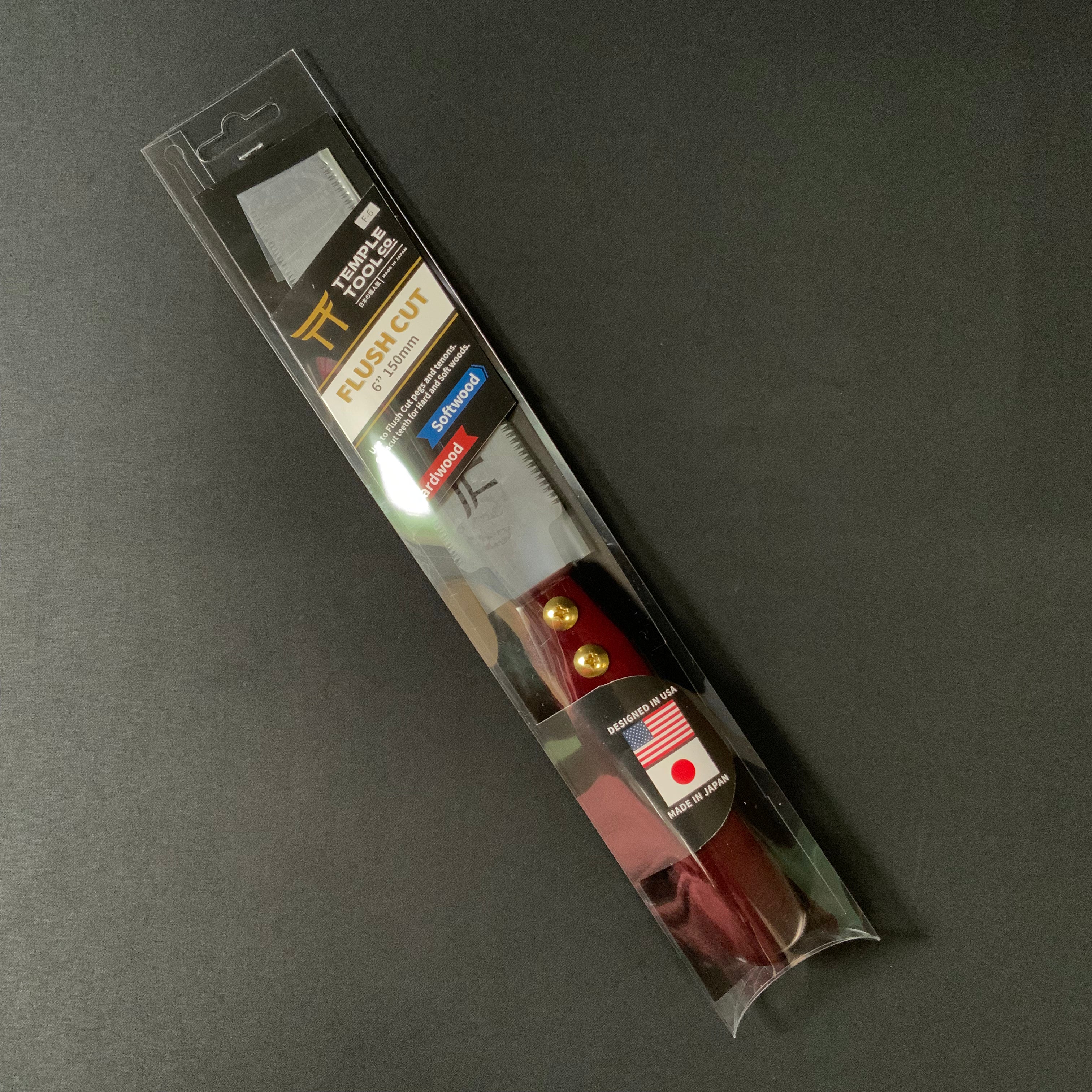 Temple Tool Japanese Flush Cut Saw 150mm   テンプルツール 両刃ダボ引き鋸 150mm