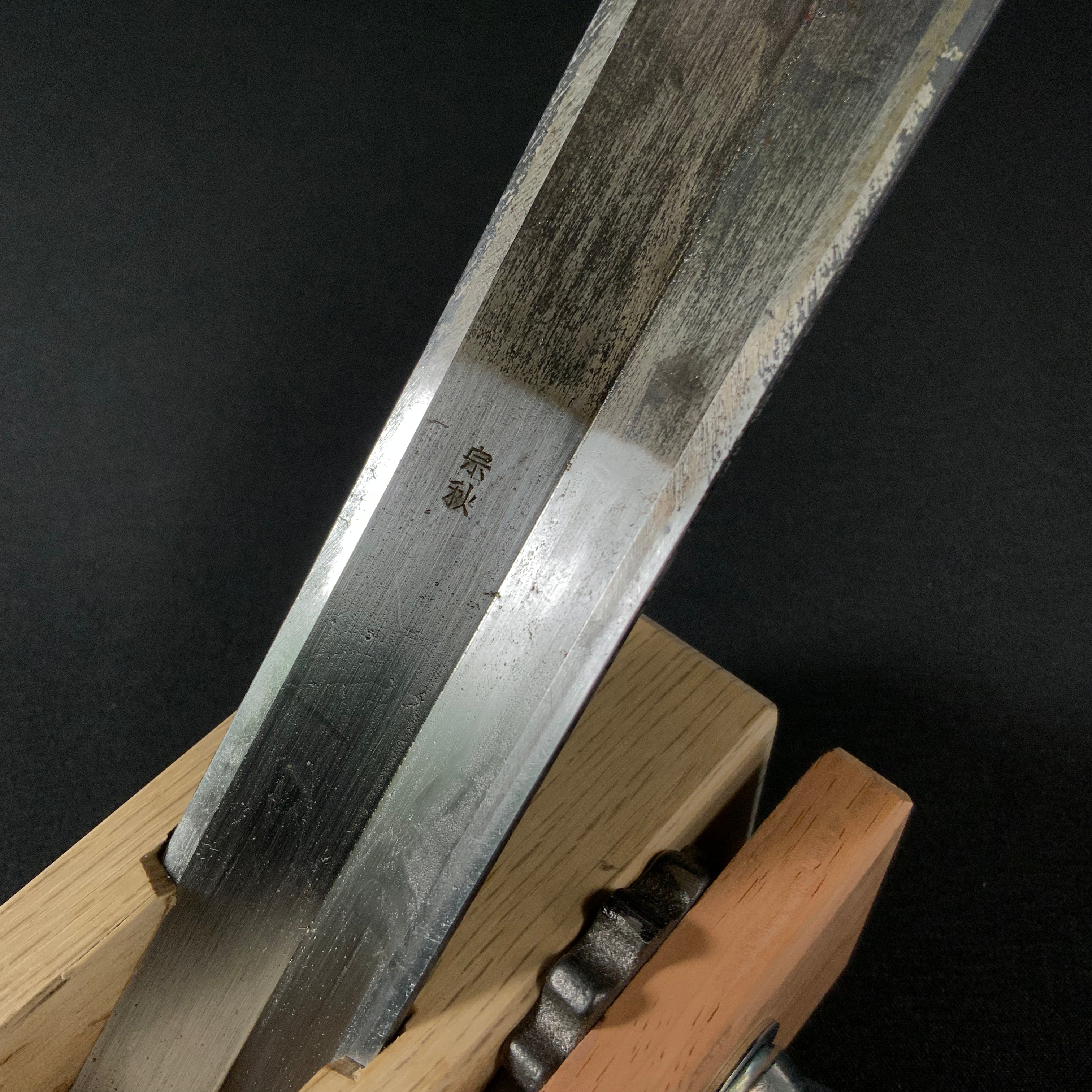 Ha Kanna Kumiko Kanna with white steel by Muneaki 葉鉋 組子用 120°  猪本台 宗秋刃