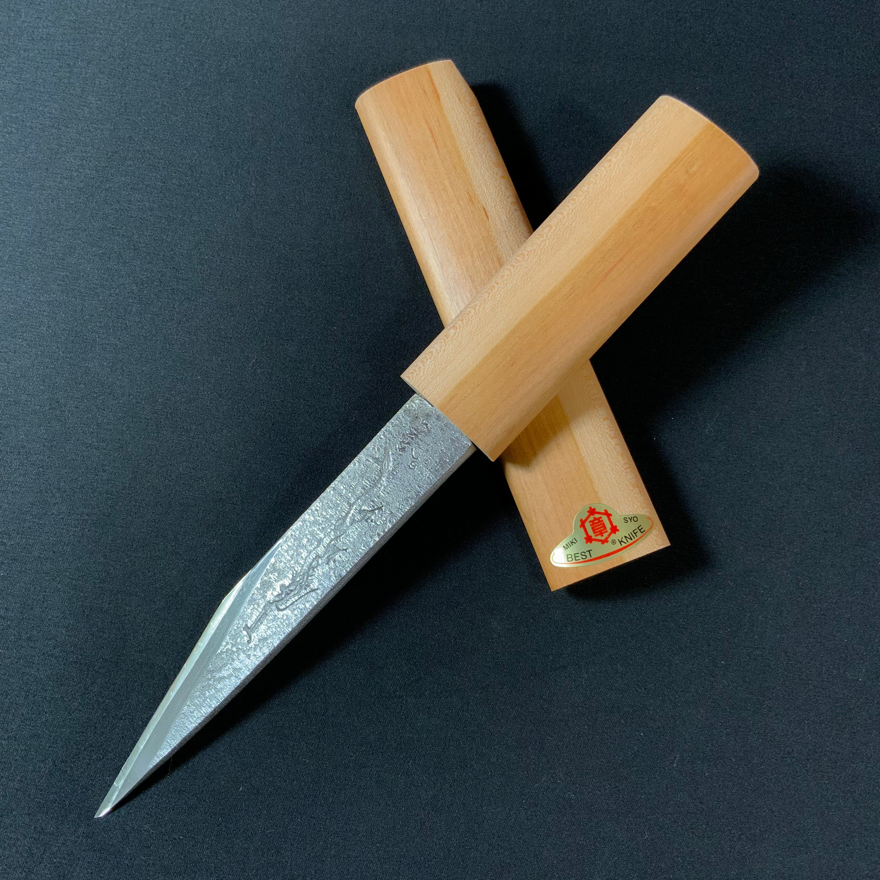 三木章 横手小刀最高級品鞘付 右 ハイス鋼 135mm   Mikisho Yokote Kokatana (Carving knife) right hand High Speed Steel