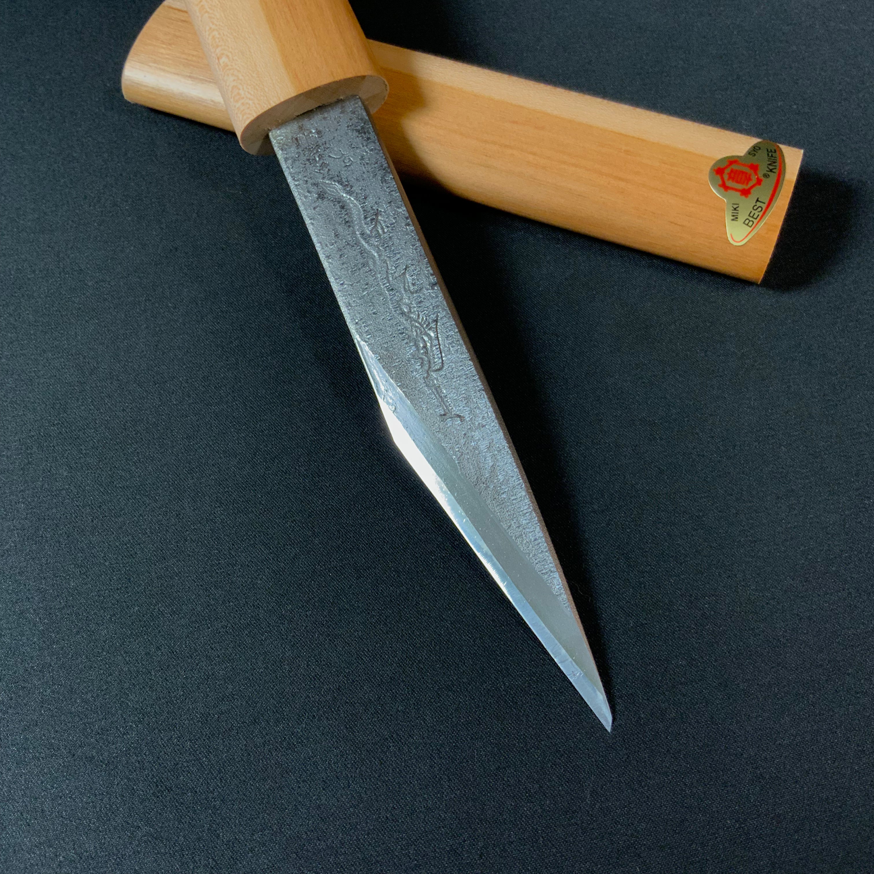 三木章 横手小刀最高級品鞘付 右 ハイス鋼 135mm   Mikisho Yokote Kokatana (Carving knife) right hand High Speed Steel