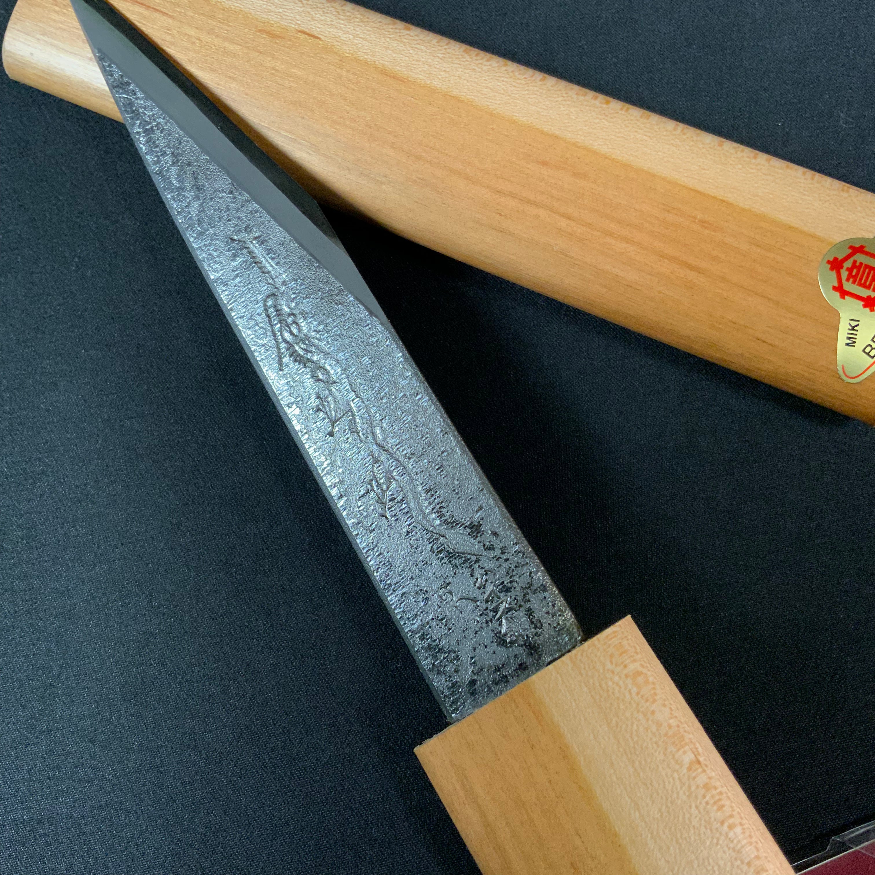 三木章 横手小刀最高級品鞘付 右 ハイス鋼 135mm   Mikisho Yokote Kokatana (Carving knife) right hand High Speed Steel