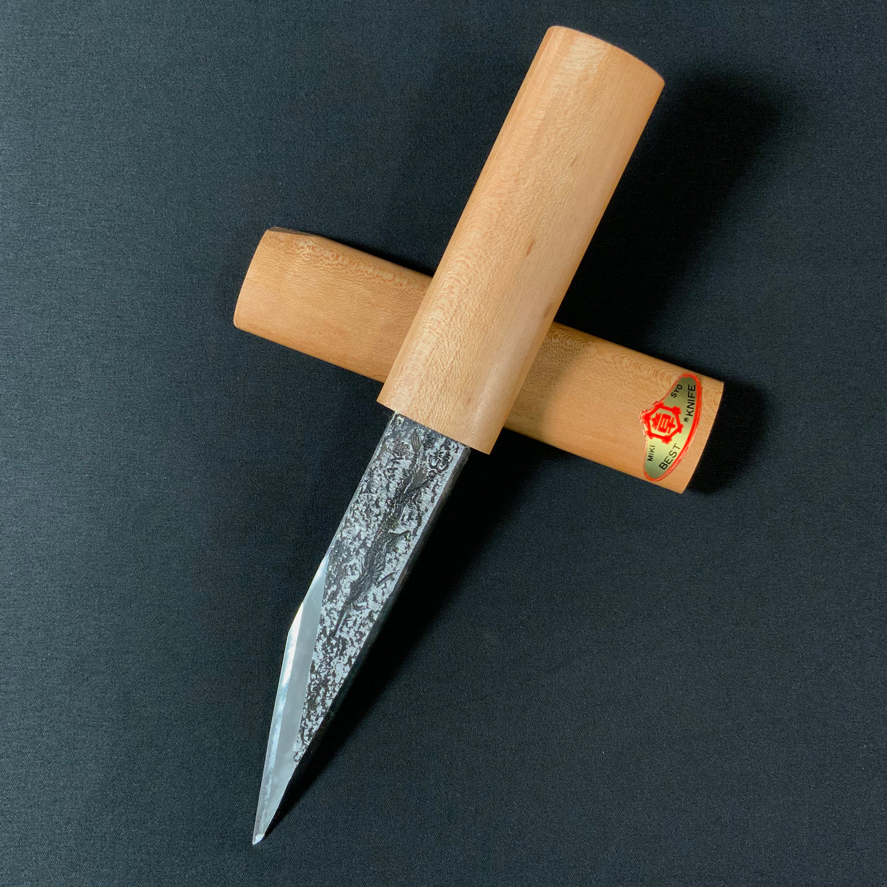 三木章 横手小刀最高級品鞘付 ハイス鋼 右 120mm   Mikisho Yokote Kokatana (Carving knife) right hand High-speed steel