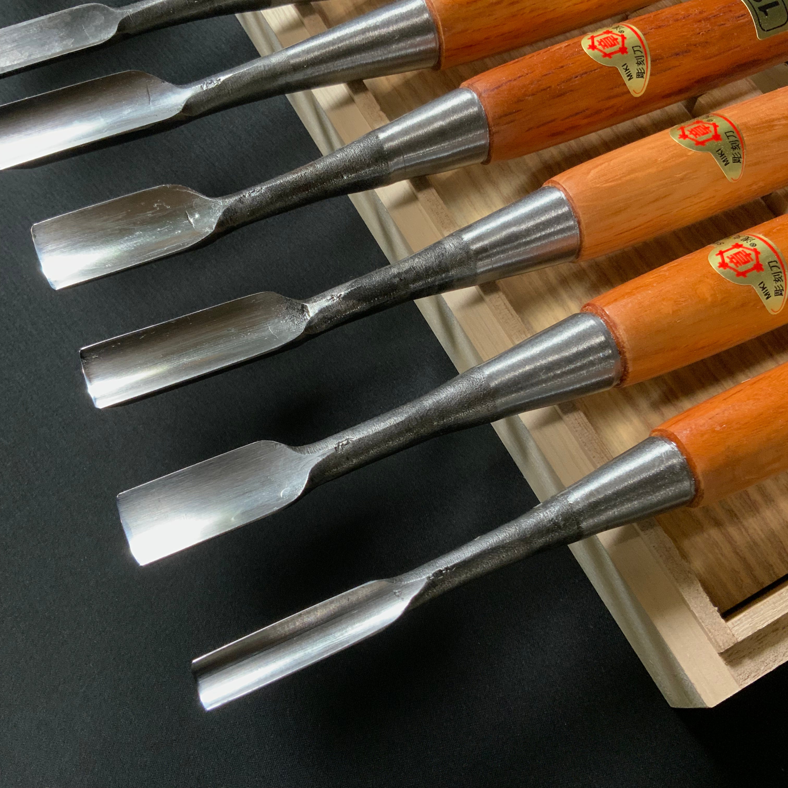 Mikisho Wood carving Timber Chisel 10pc set 三木章 木彫叩きのみ 10本セット